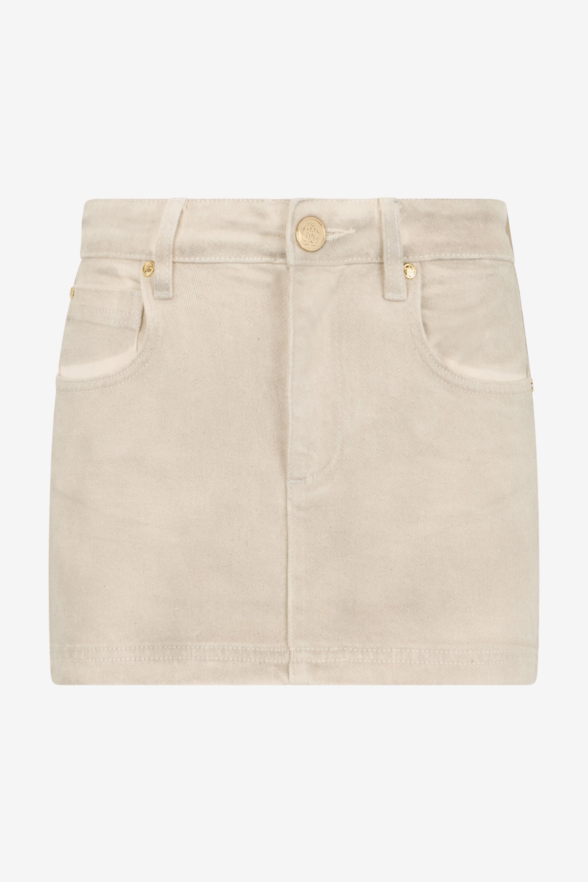RC Beigefarbener Jeans-Minirock Mit Strassverzierung GREY SOJ30B-DL008