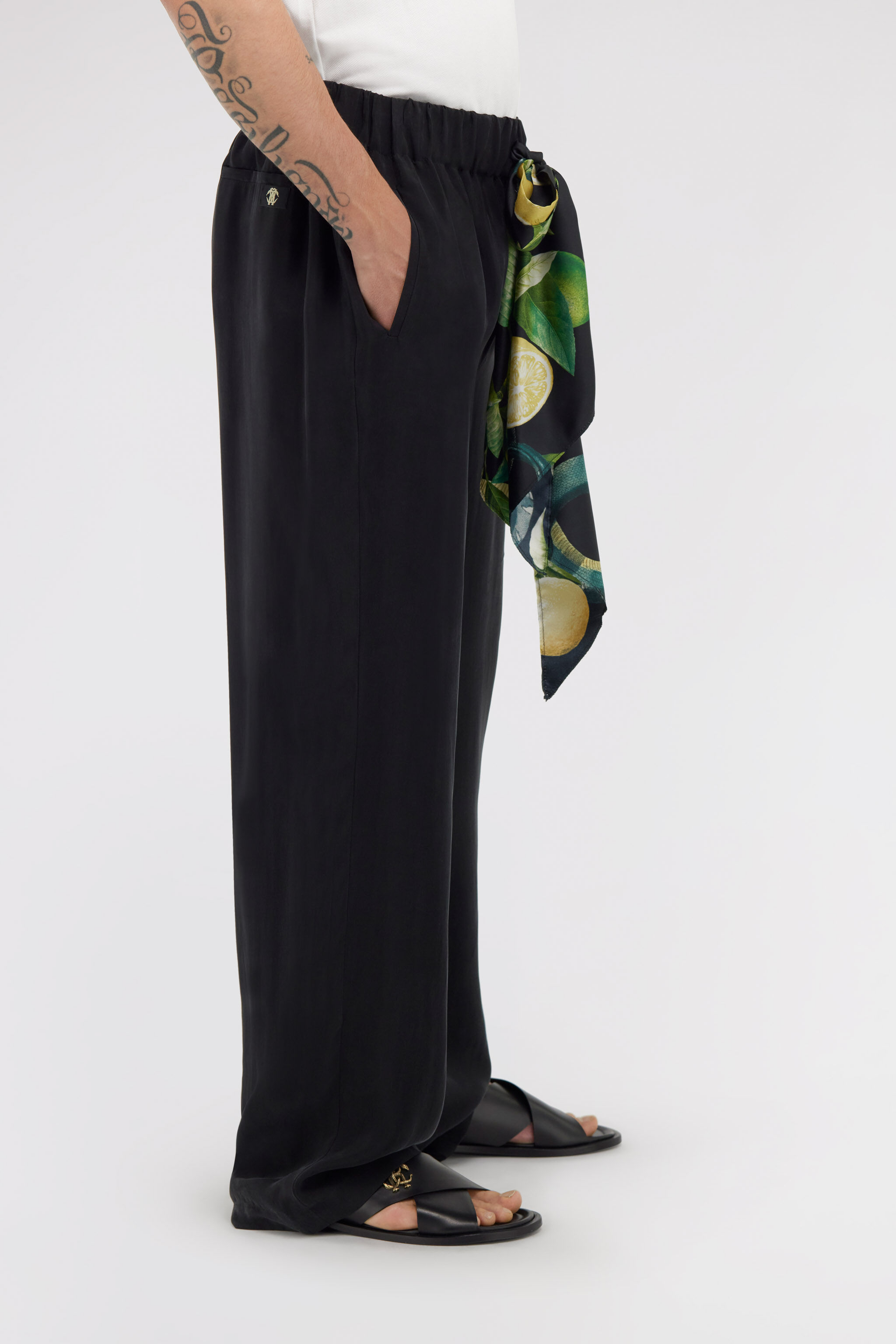 RC Trousers with Lemon print details Black SRT255-FLJ03