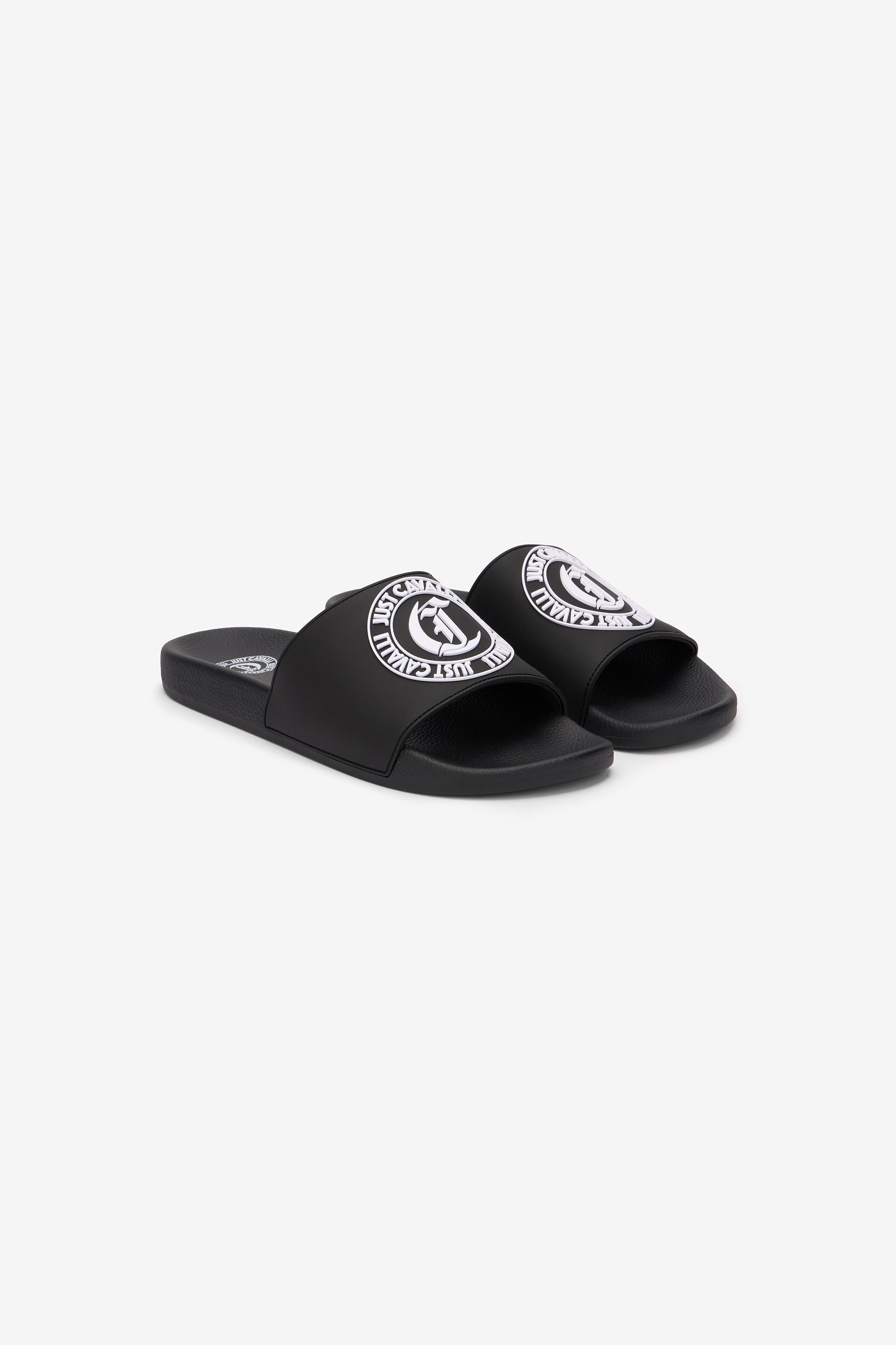 JC Black Just Cavalli Slides BLACK/WHITE SFS075-SF326
