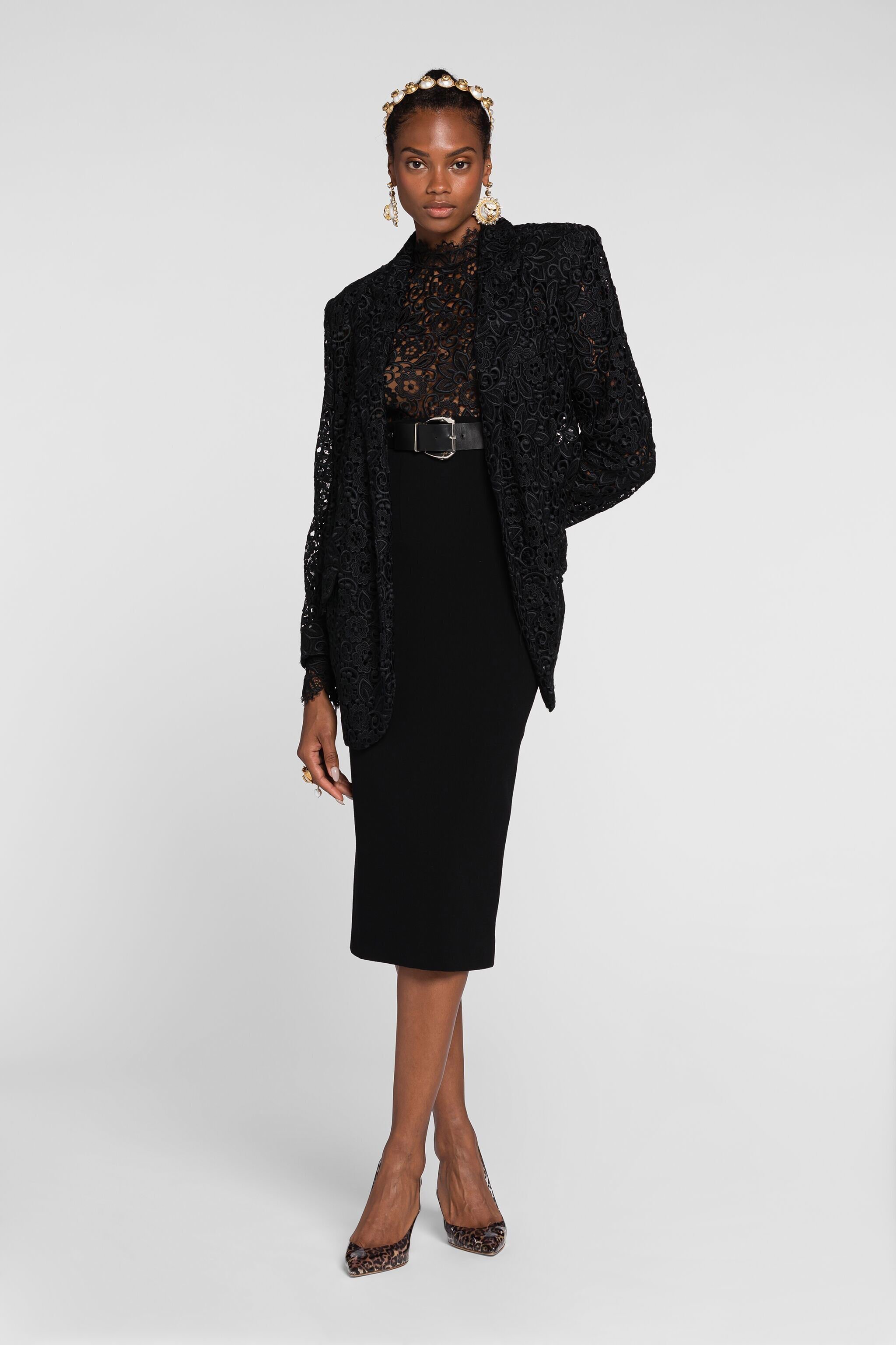RC Lace-panel dress Black QKT116-RJ030
