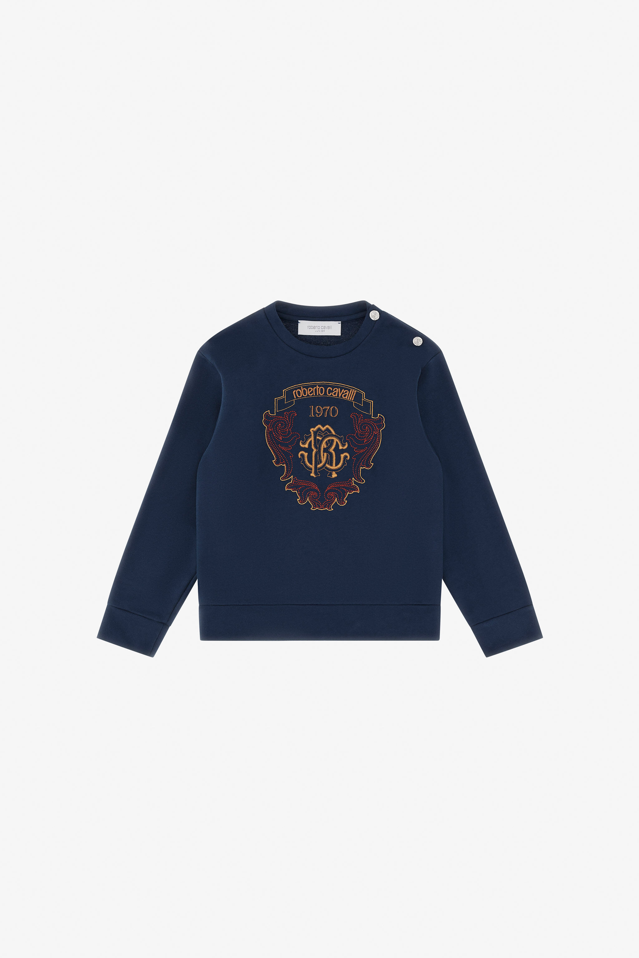 JU Sweatshirt With Multicolored Crest Blue TJT66C-CF050
