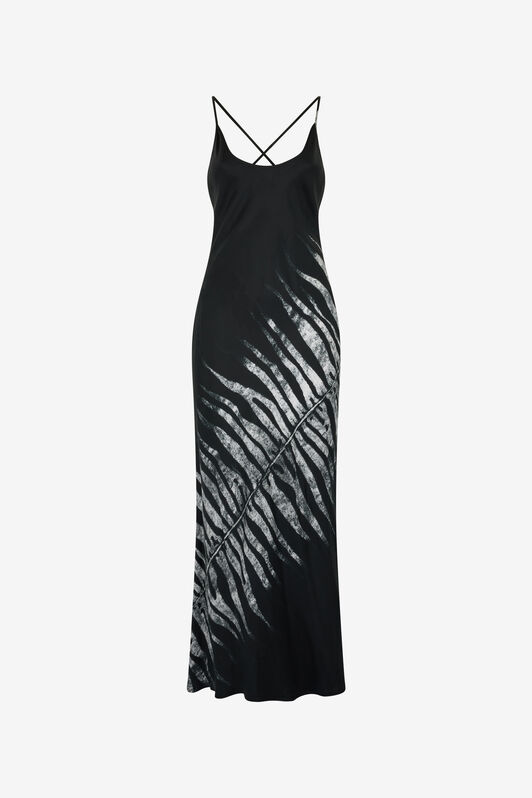 RC Langes Kleid Mit Print White Tigresse Schwarz/Weiß UKT142-4QN50