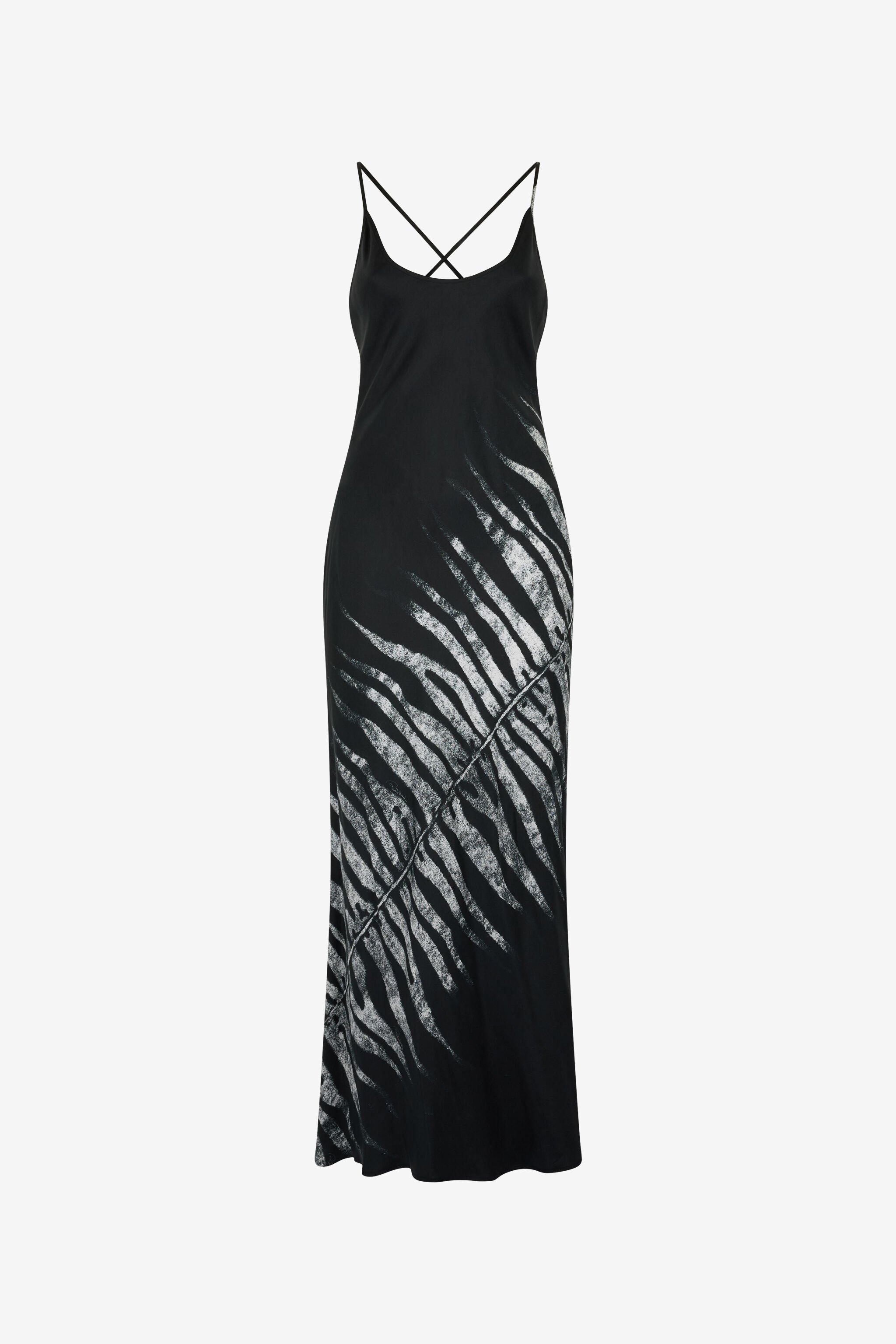 RC Langes Kleid Mit Print White Tigresse Schwarz/Weiß UKT142-4QN50