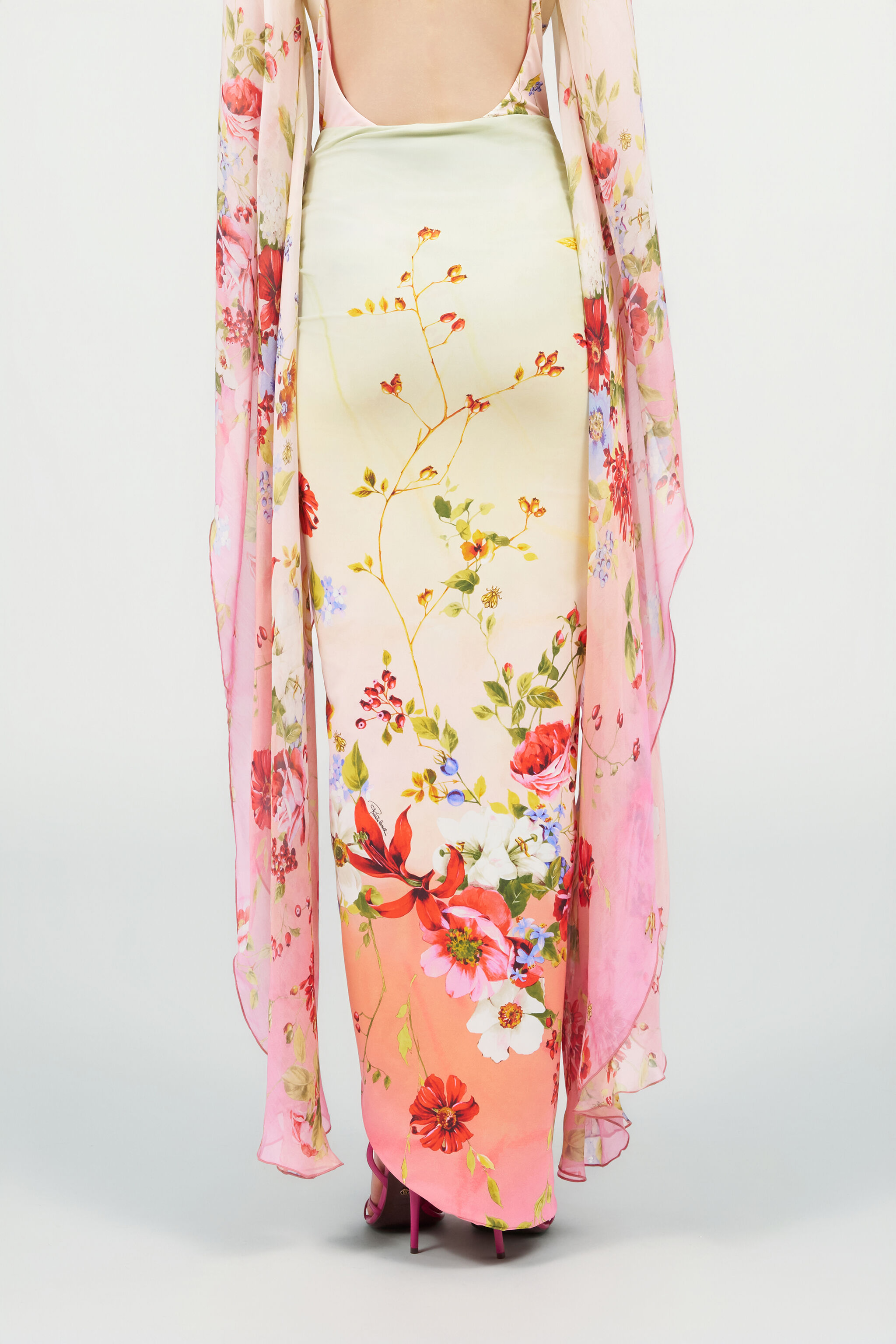 RC Sarong Miami Flowers GREEN/FUCHSIA WQW008-HVR32