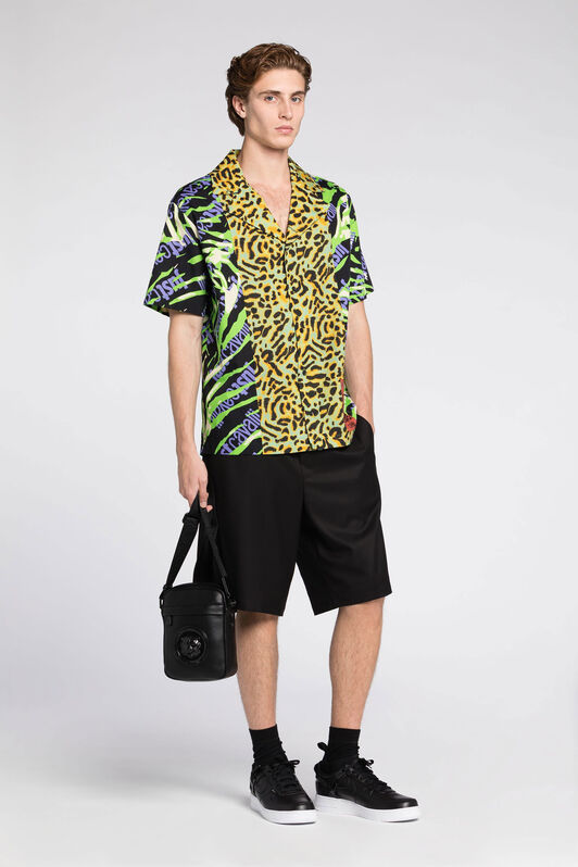 JC Sacoche à bandoulière à logo Just Cavalli et tête de tigre JC Sacoche à bandoulière à logo Just Cavalli et tête de tigre NOIR Q62351-Q1254