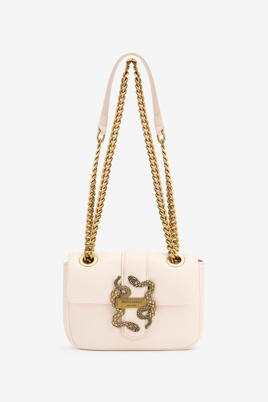 JC Bag with Chain Handle and Mirror Snake Ivory TFB052-TF417