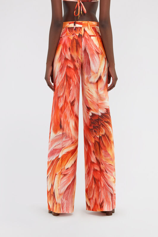 RC Plumage print trousers Orange SWT202-4QL71