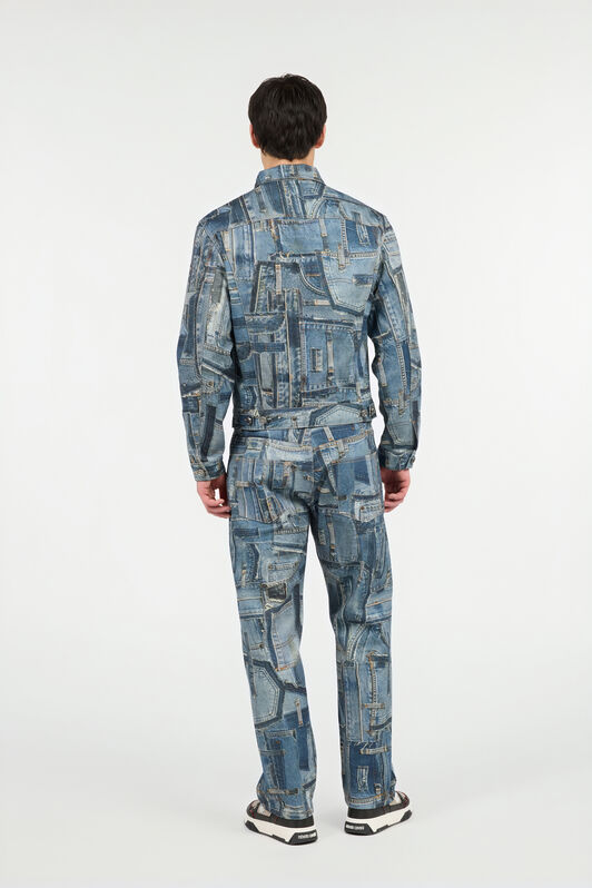 RC Patchwork-Jeansjacke der Capsule Collection Blau UMJ416-VT001