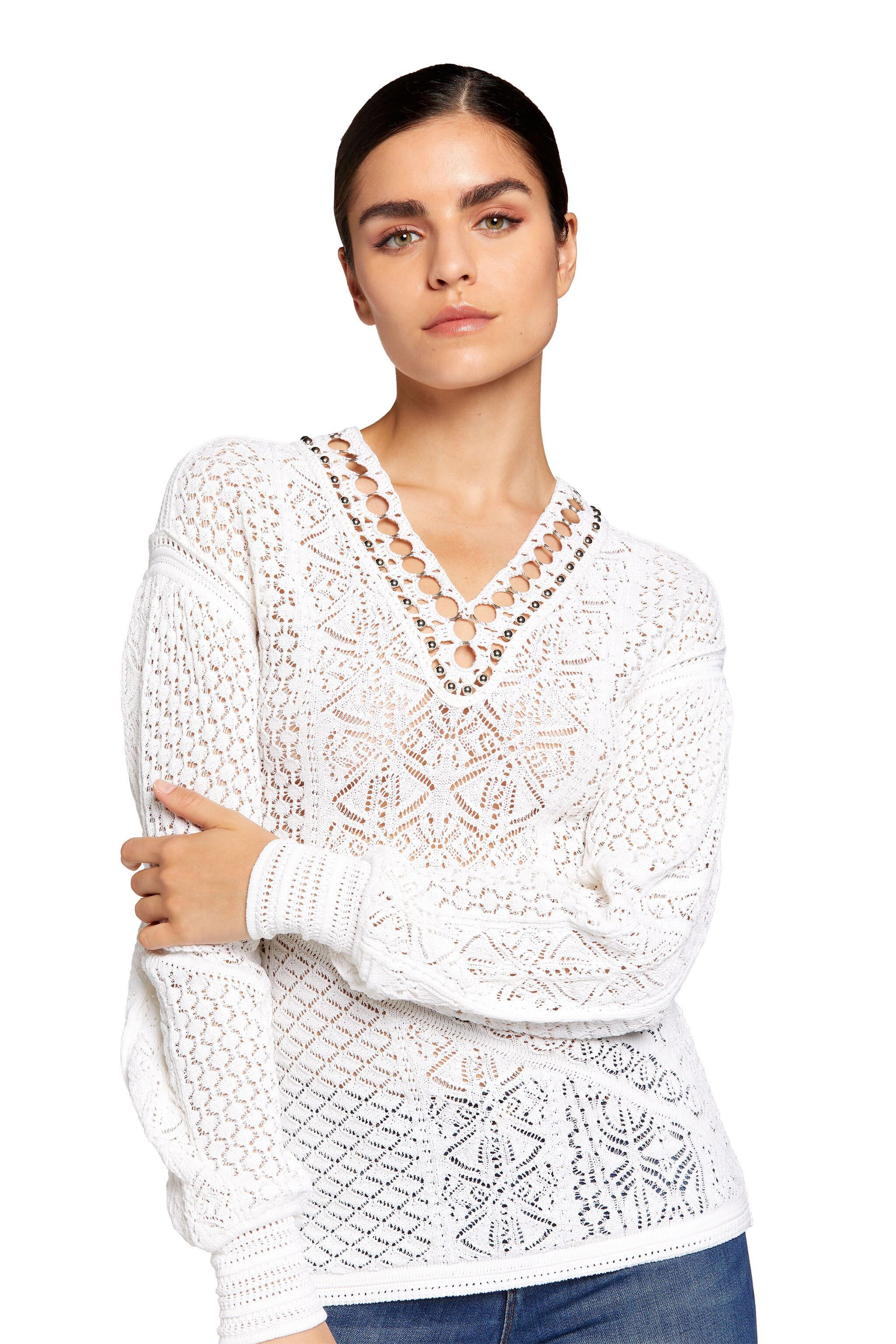 RC Crochet-Knit Top Bianco JQM600-MR001