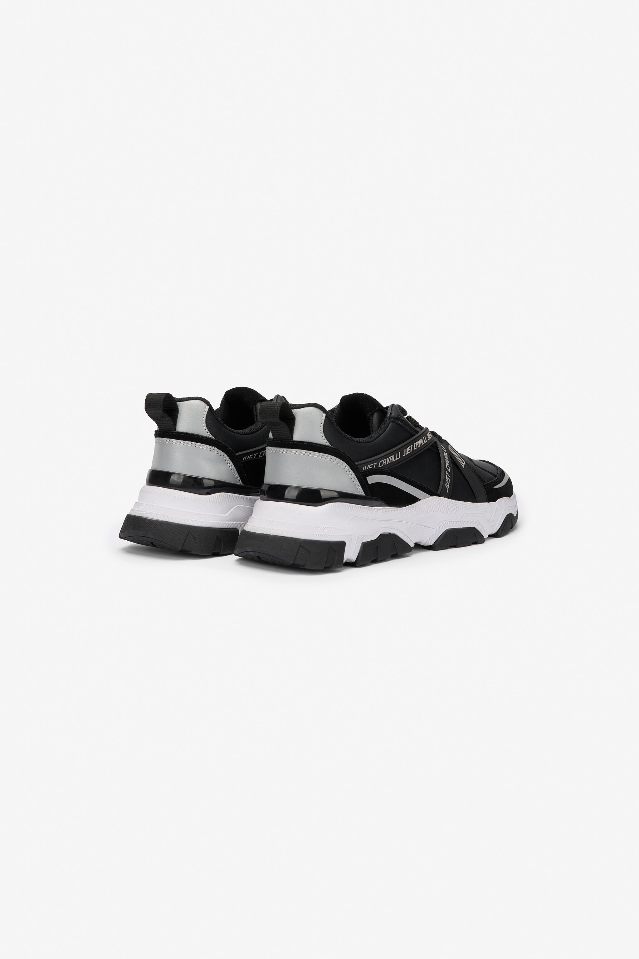 JC Black Chunky Leather Sneakers BLACK VFS060-VF518