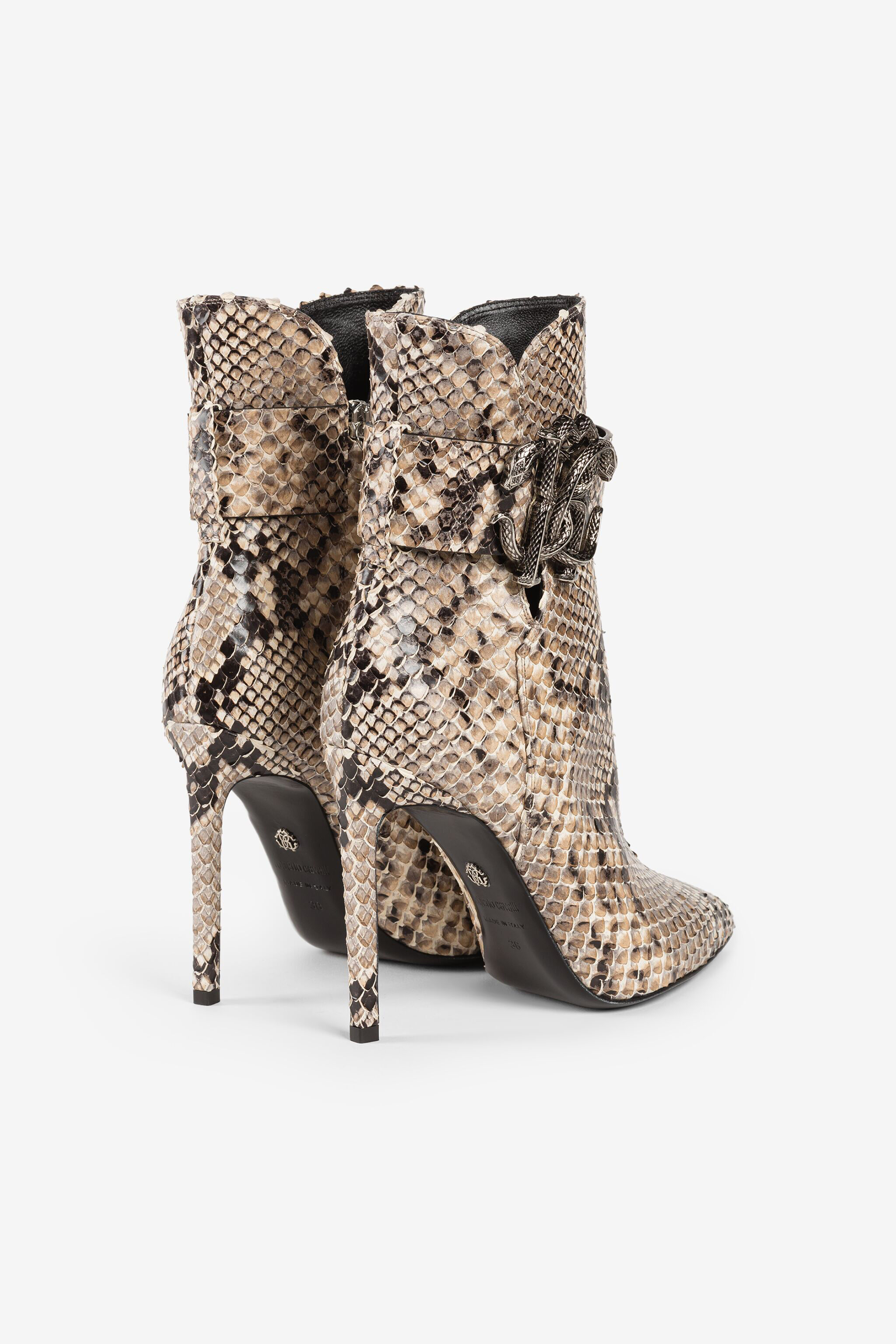 RC Python-Embossed Mirror Snake Boots Light Brown RKS015-PZ1ON