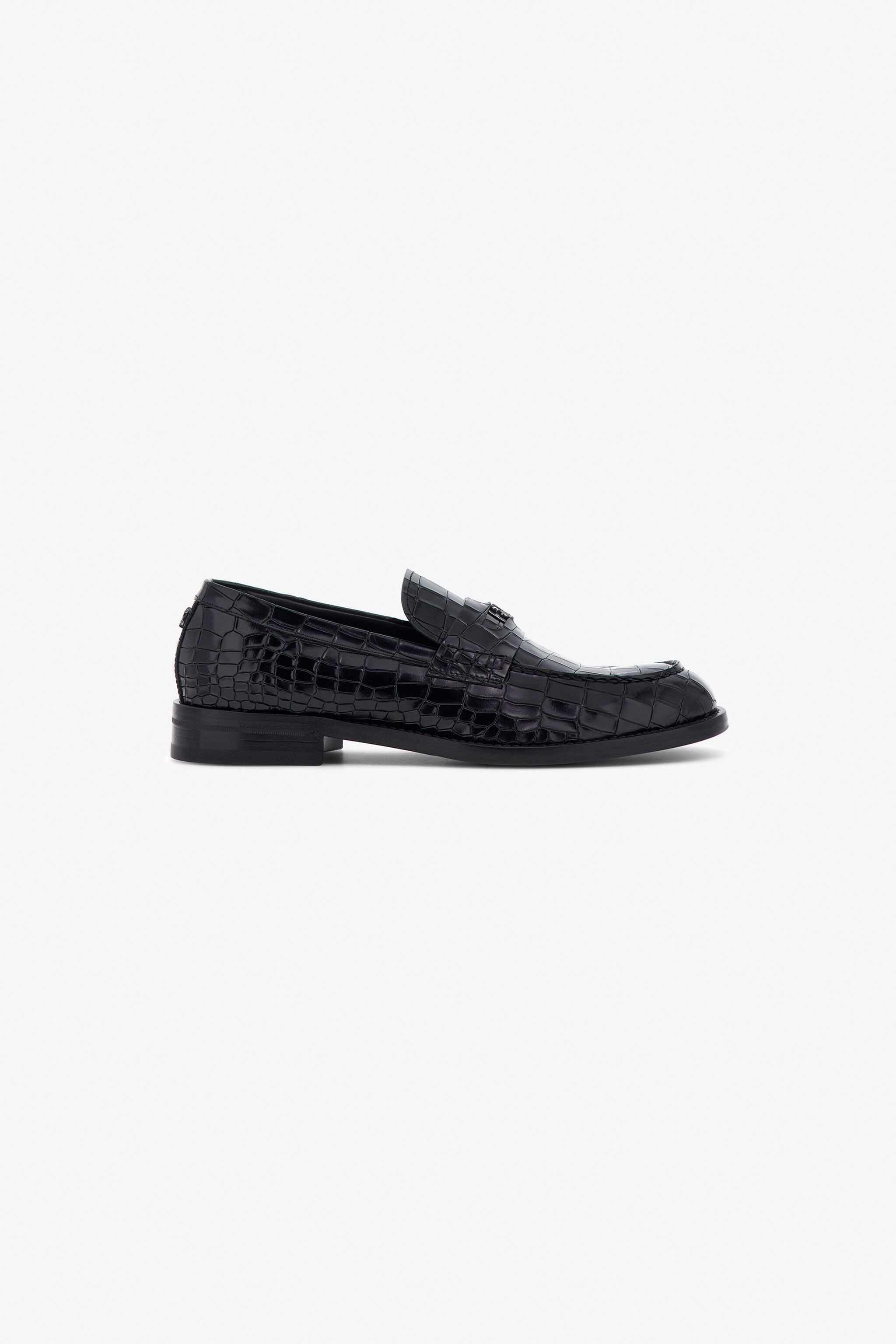 RC Crocodile-effect loafers Black TRS021-PZA91