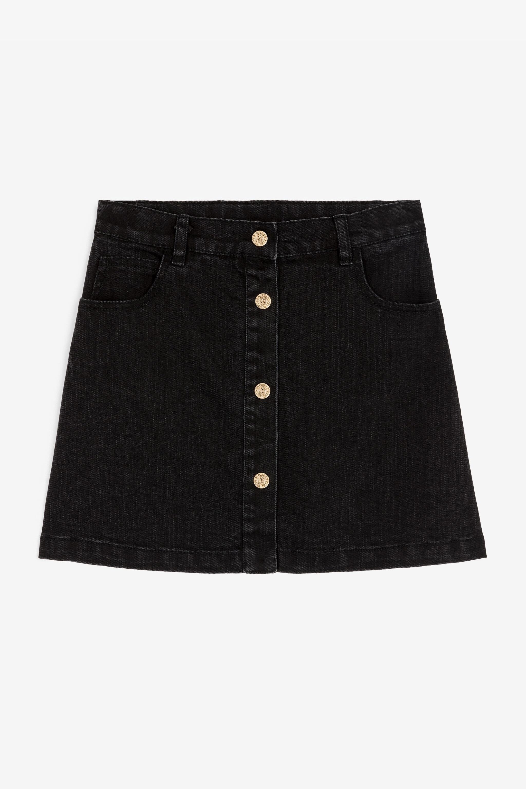 JU RC Monogram Denim Skirt Black RJJ301-DS015