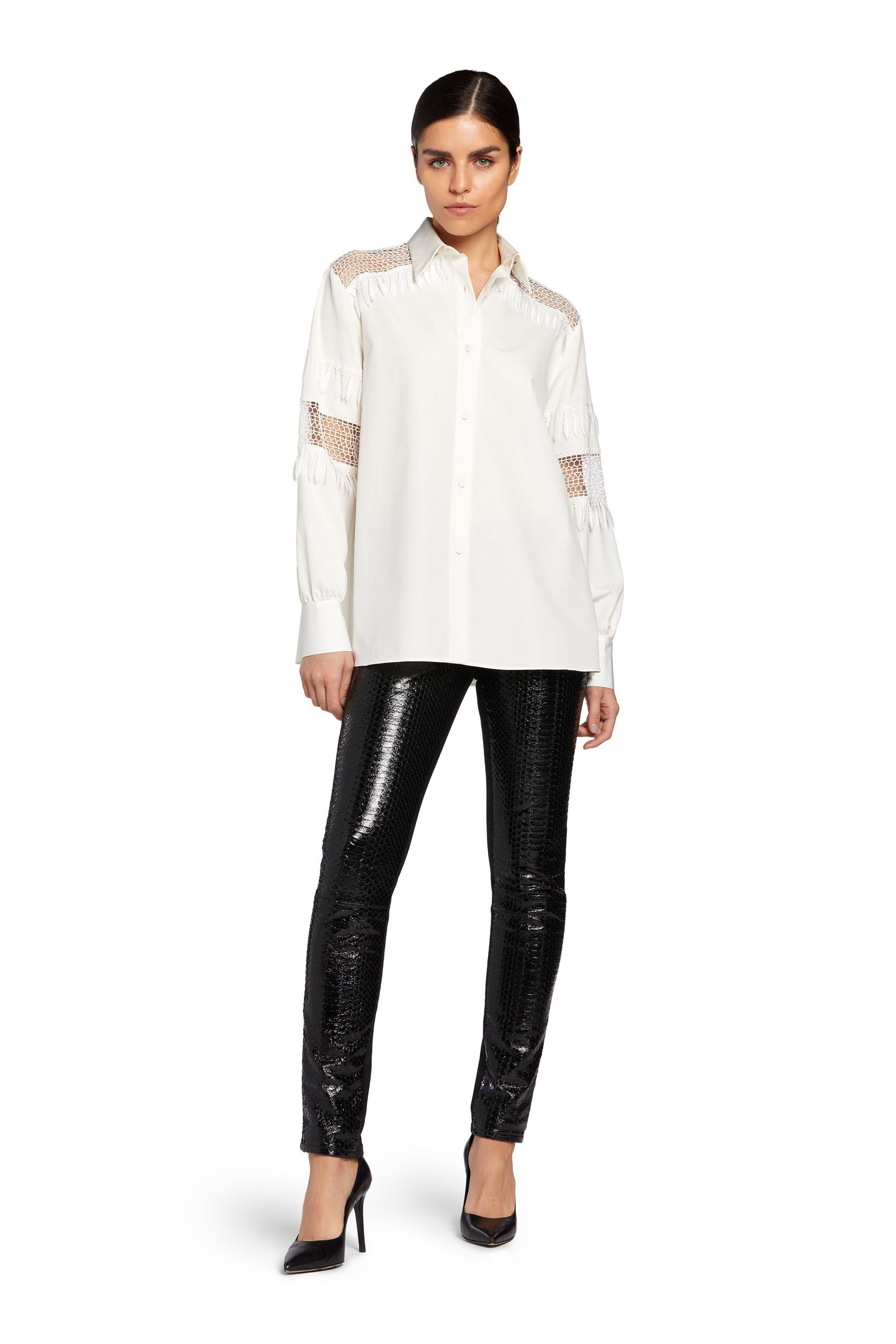 RC Skinny Jeans mit Einsatz in Python-Optik Schwarz MQJ212-DN003