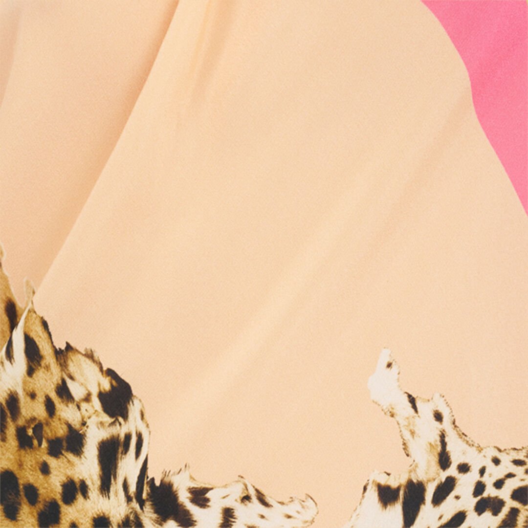 RC Cavalli Pop Print Silk Midi Dress LIGHT GREEN WQW027-SQR33