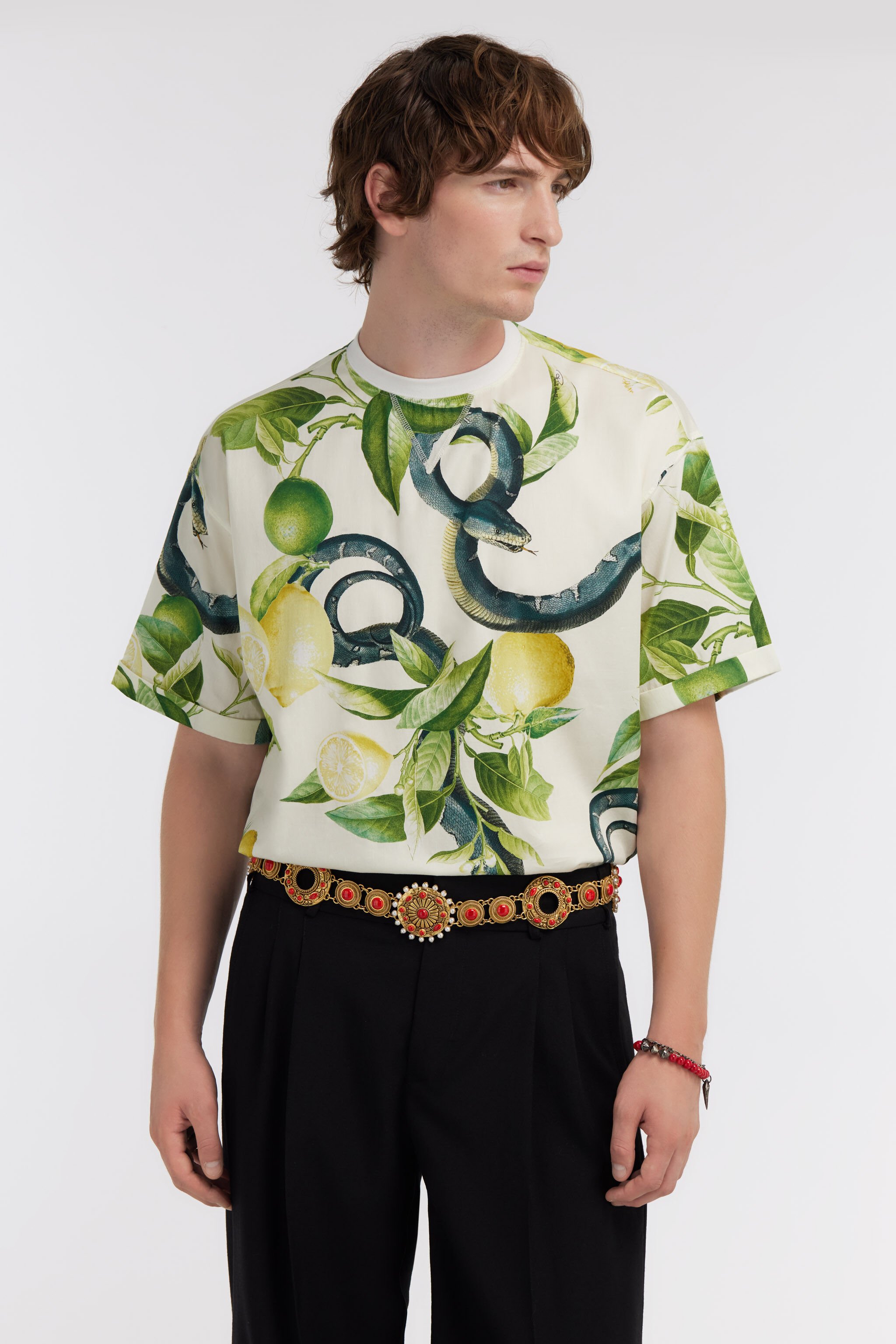 RC Lemon print t-shirt Ivory SRT62D-CDI89