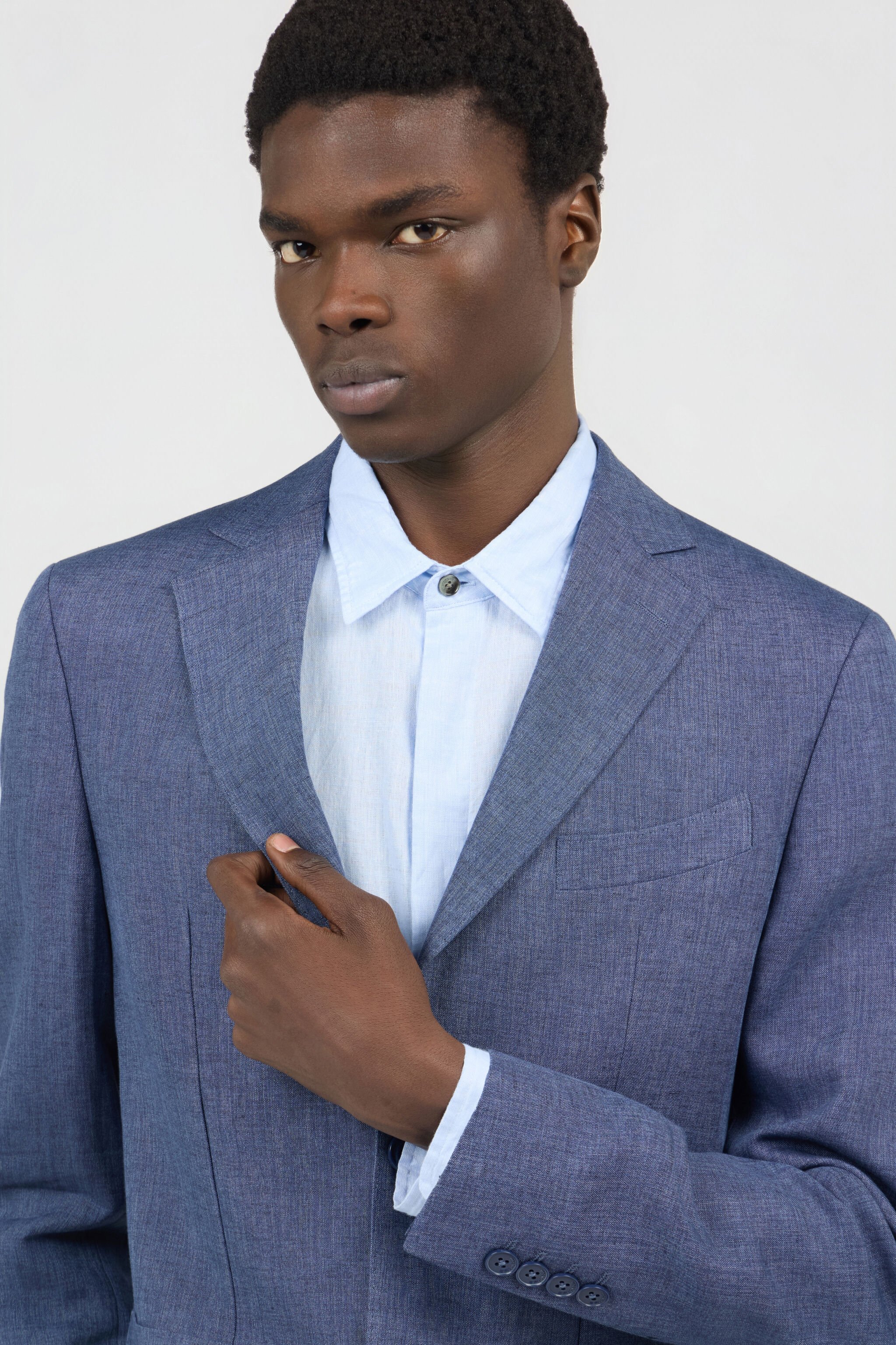 RC Costume Tailleur en Lin Bleu LIGHT BLUE QOT40P-1NO01