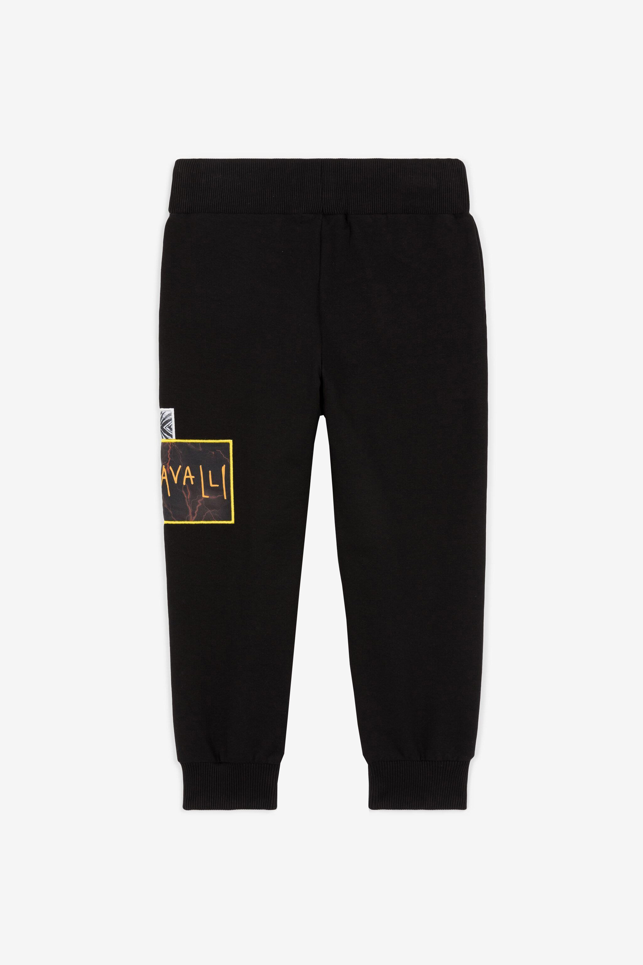 JU Pantalón de chándal con parche Animalier Patchwork Negro OJT250-ISA2J