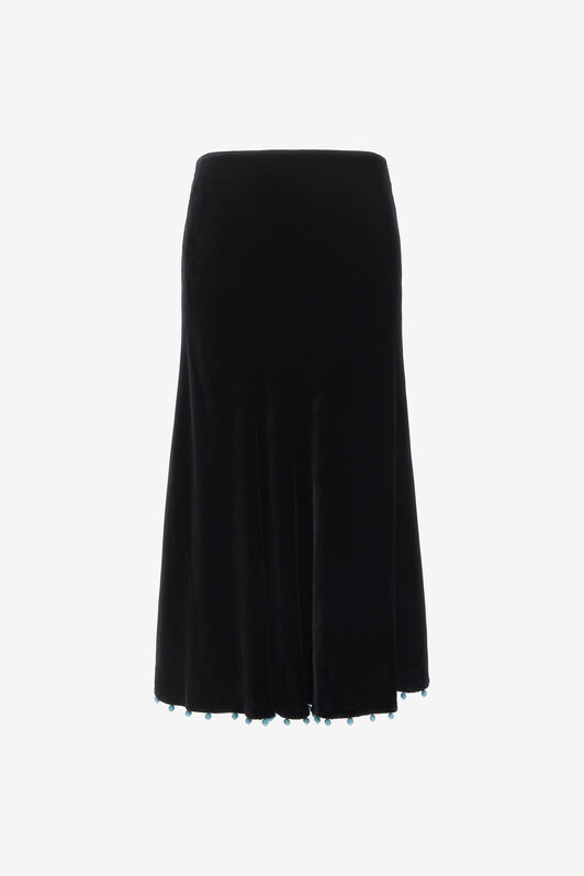 RC Beaded-trim high-waisted skirt Schwarz RKR304-VL067