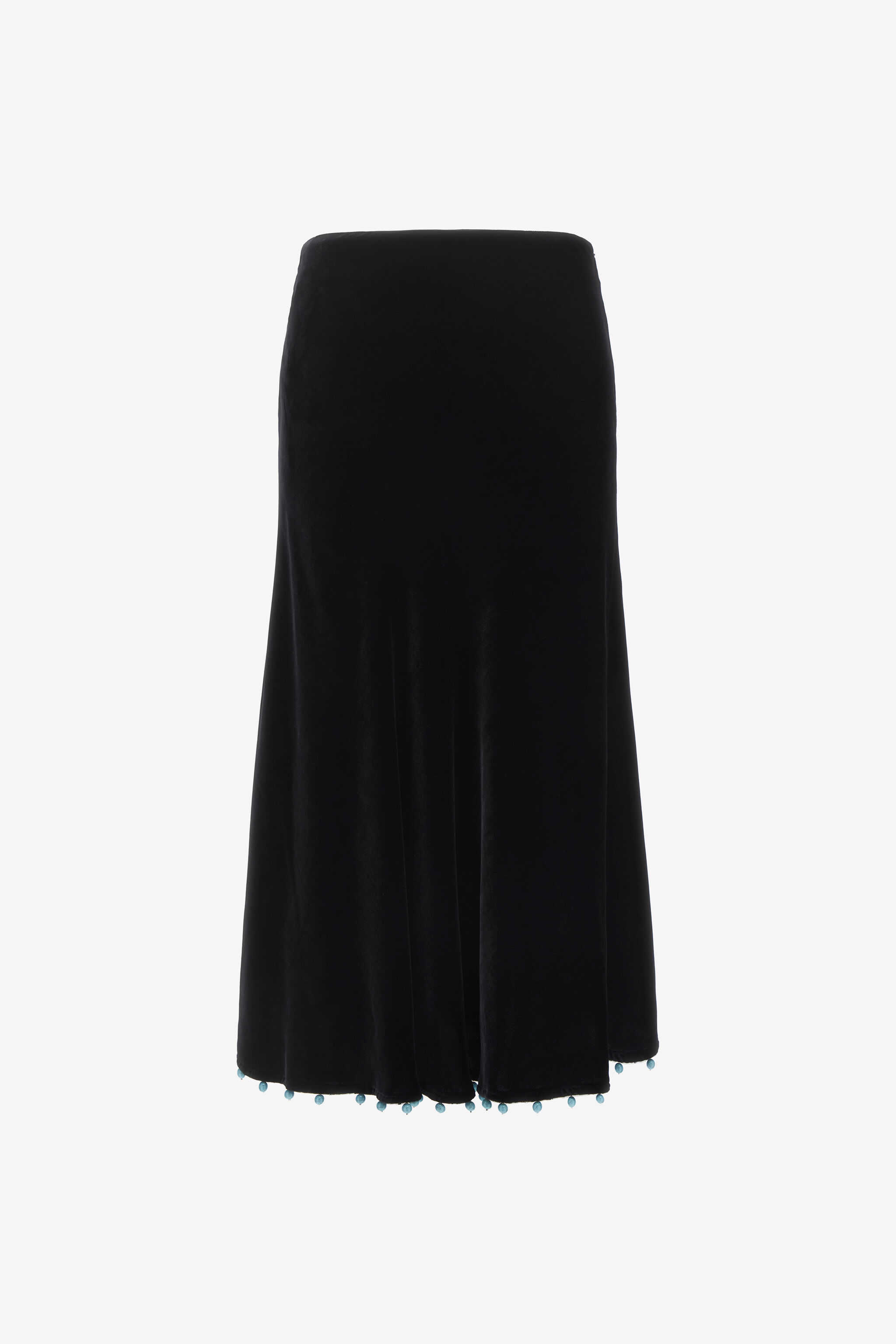 RC Beaded-trim high-waisted skirt Schwarz RKR304-VL067