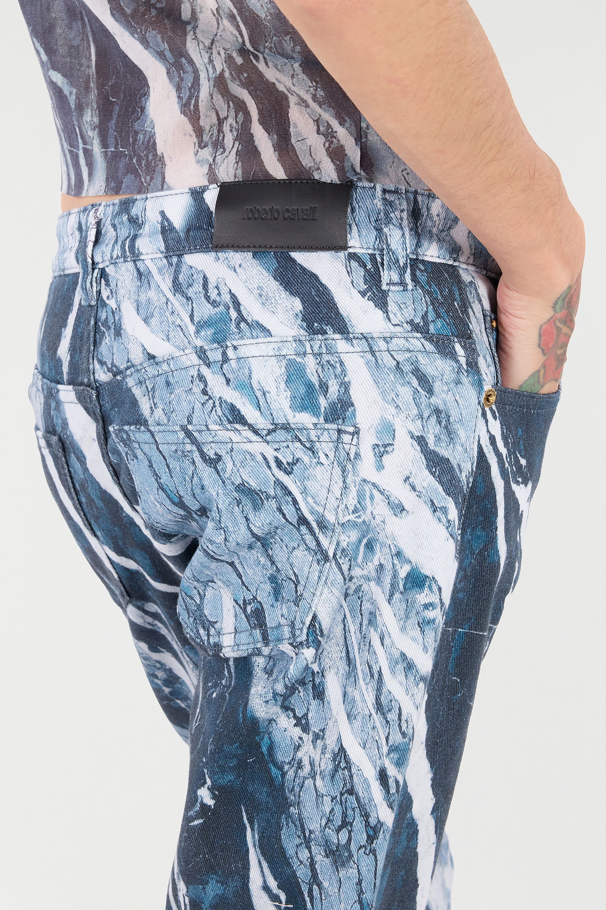 RC Pants With Marble Print Dark blue UKJ232-DAN22