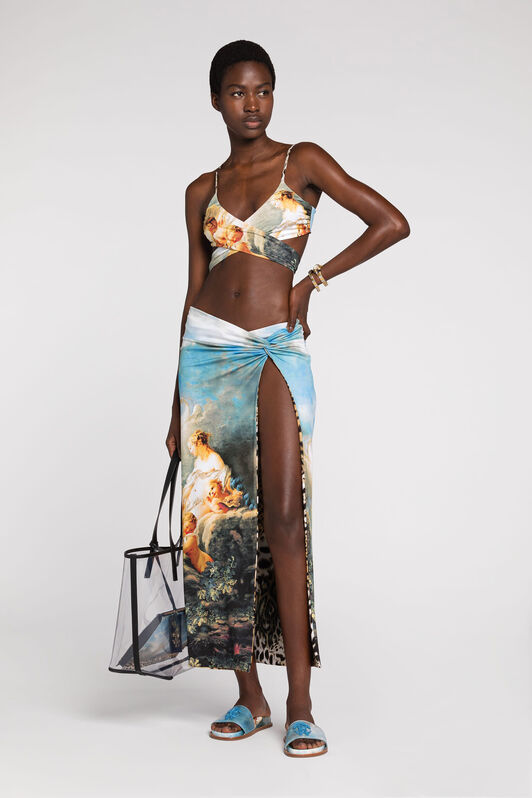 RC Graphic-print reversible bikini top Light blue RYT660-LNG38