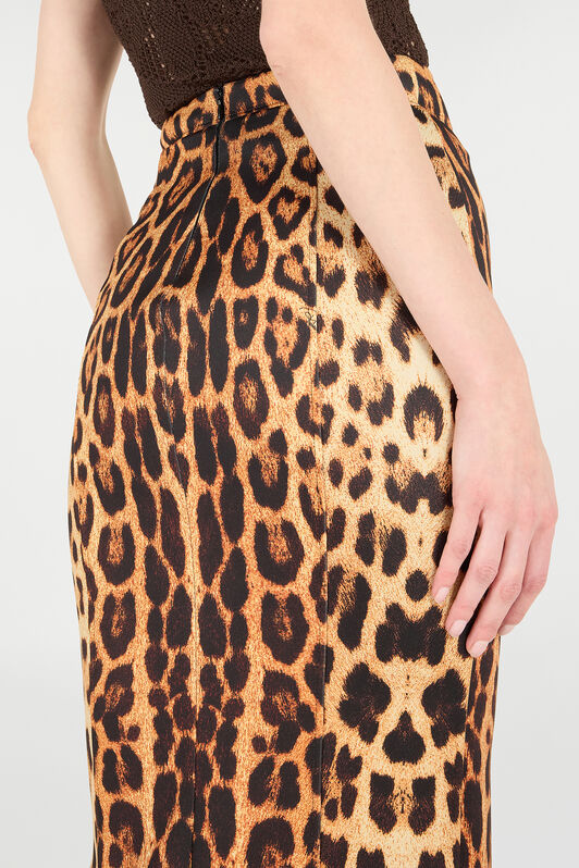 RC Pencil Skirt in Jaguar Skin Print Marrón VKT301-JMP73