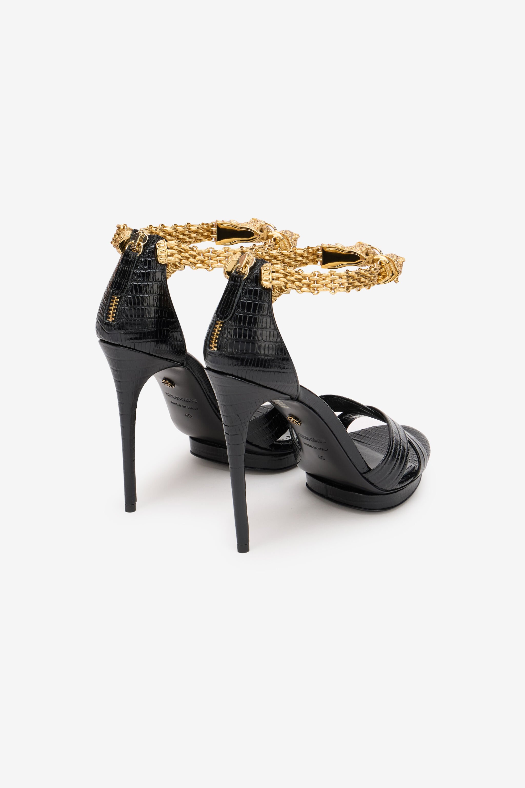 RC Roar Black Leather Sandals BLACK SKS132-PZS16