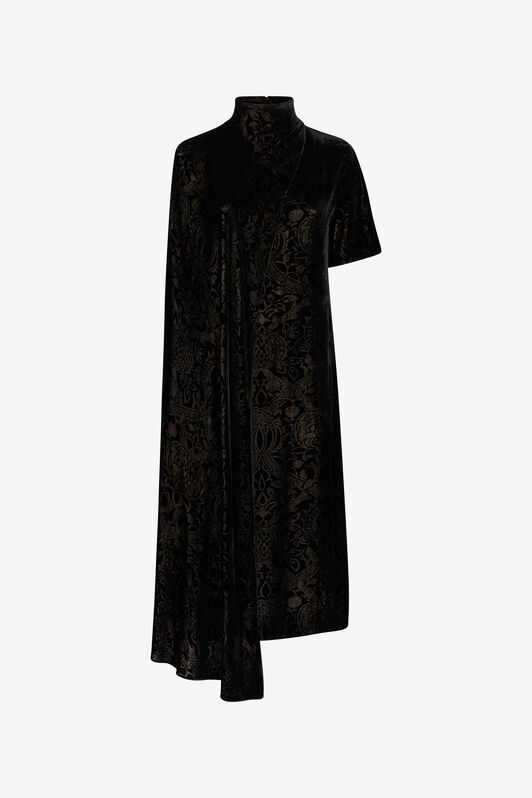 RC Abito midi con stampa Broccato Nero TWT122-VUN25