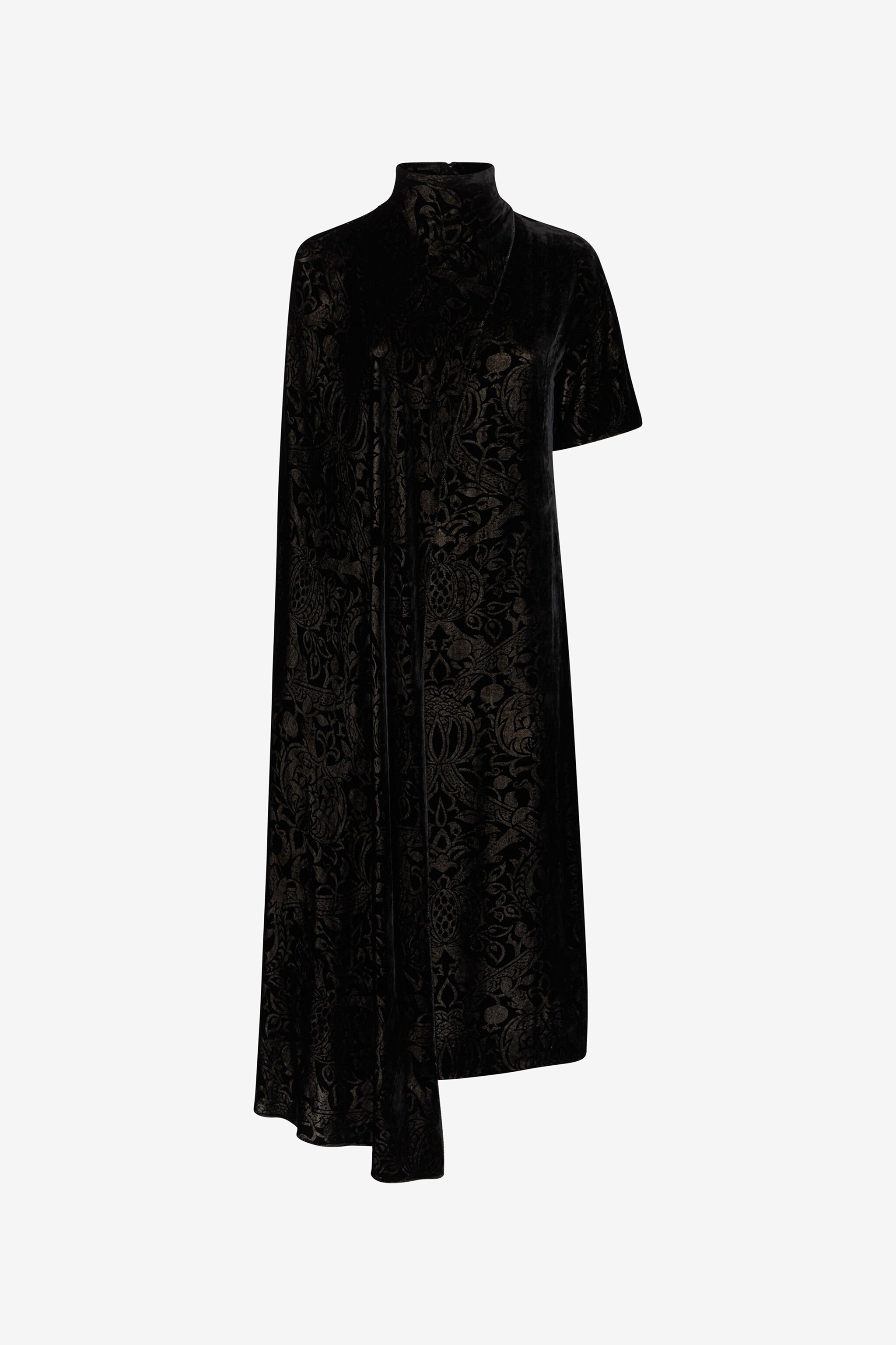 RC Abito midi con stampa Broccato Nero TWT122-VUN25