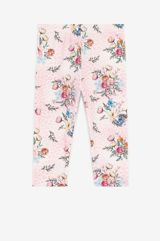 JU Leggings con stampa Jaguar e motivo floreale Rosa QJT217-JVF63