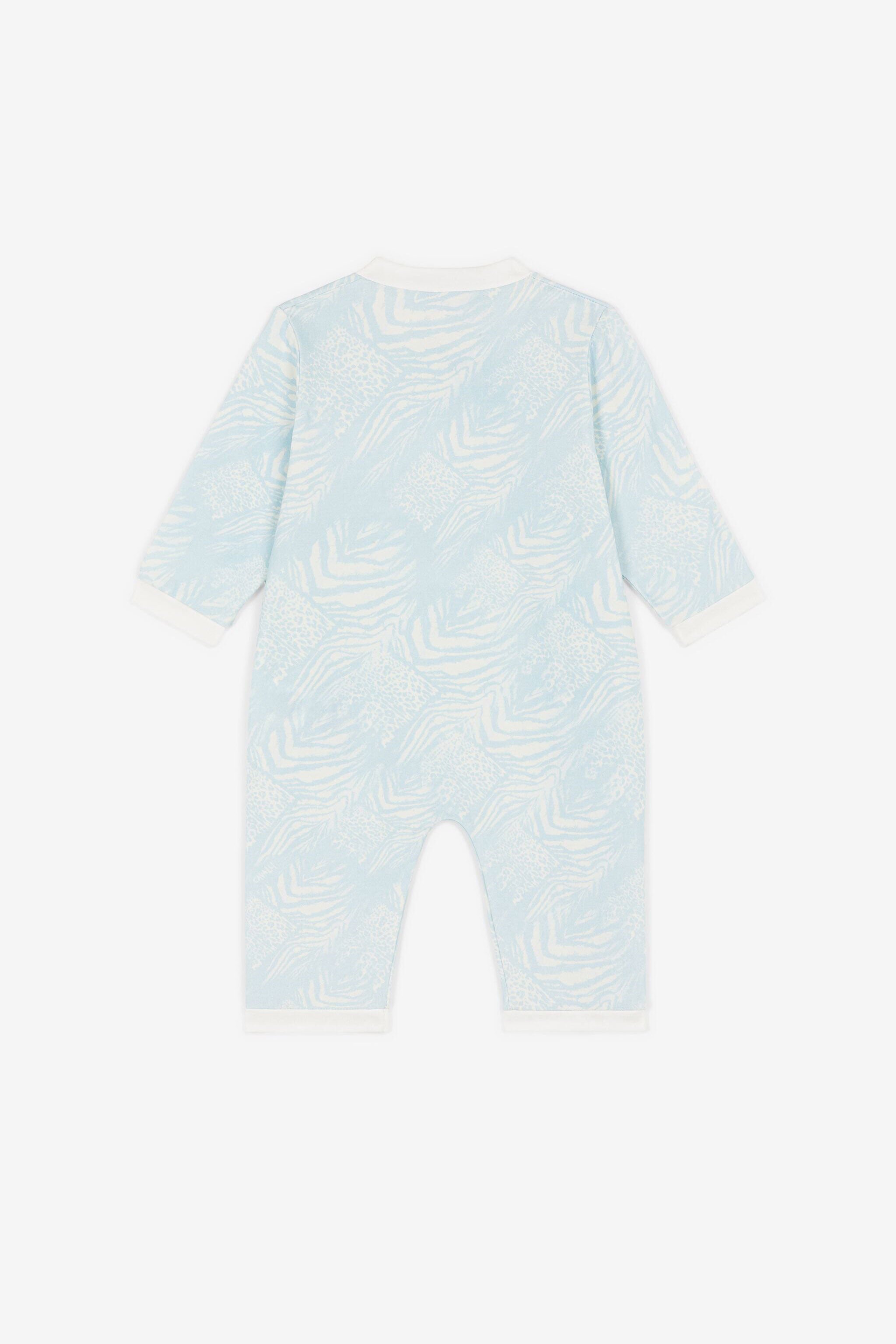 JU Animalier Patchwork-Print Babygrow Set Light Blue OJT80A-JMC76