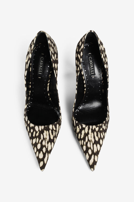 RC Cheetah-Print Tiger Tooth Pumps Black/White PKS014-CO055