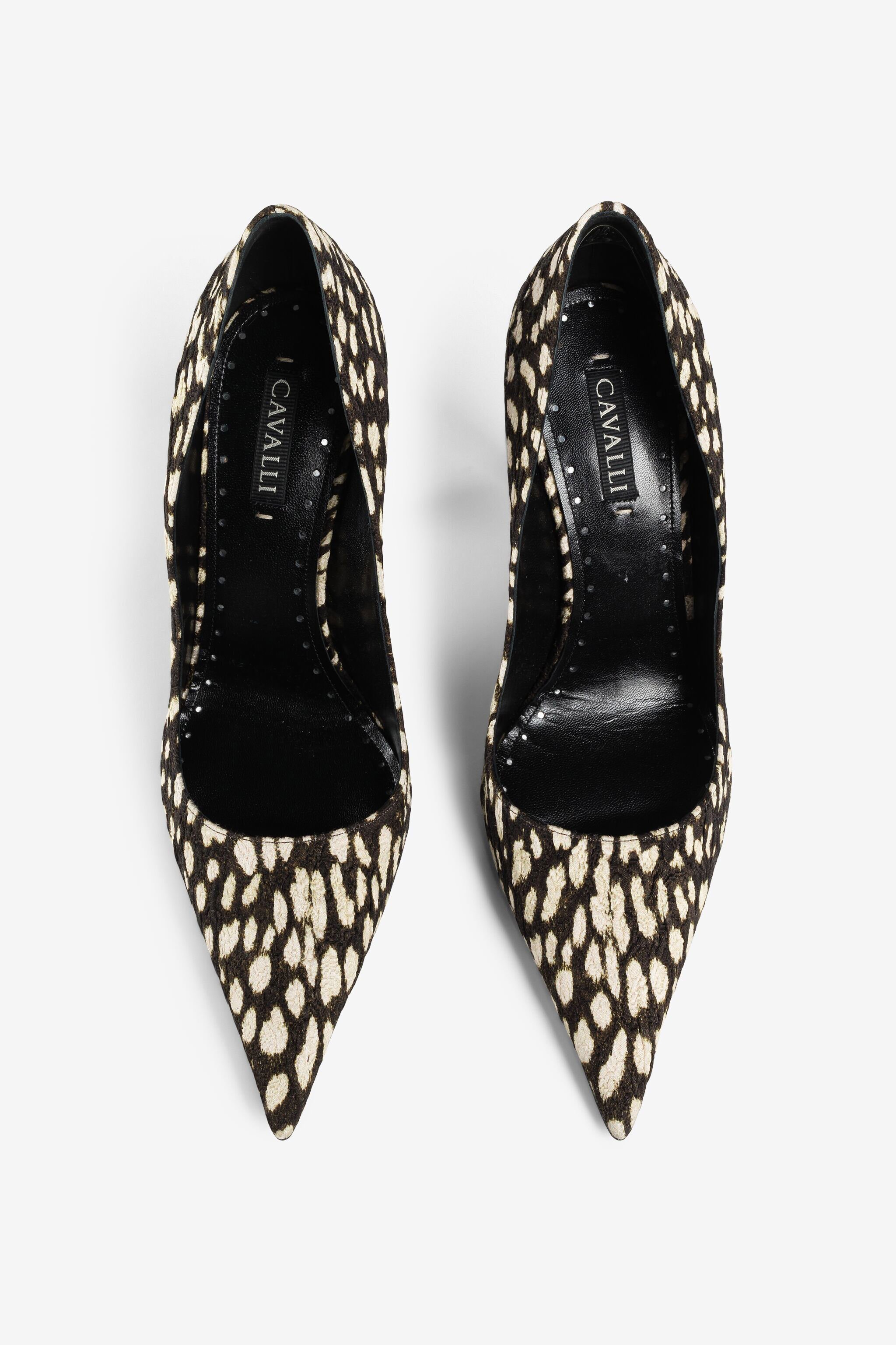 RC Cheetah-Print Tiger Tooth Pumps Black/White PKS014-CO055