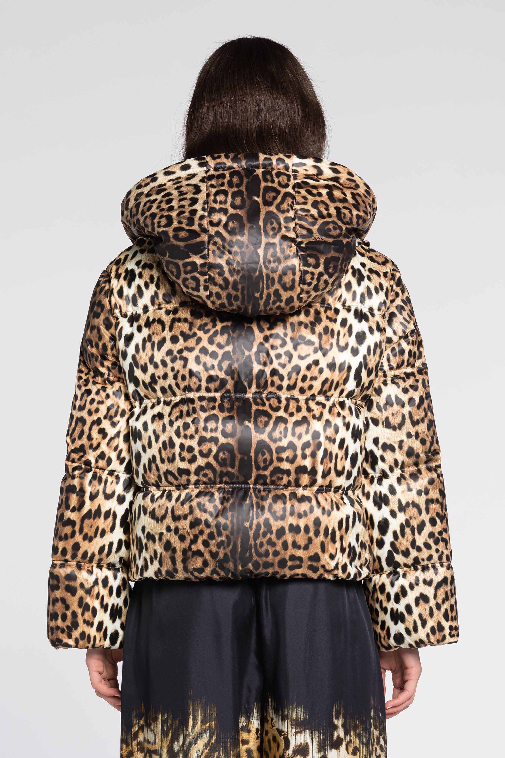 RC Gefütterte Jacke mit Leoparden-Print Hellbraun RKT800-SRH26