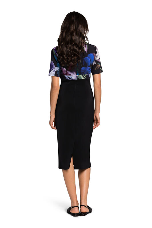 RC Floral-Print Dress BLUEBERRY/BLACK KOT10A-ORS02
