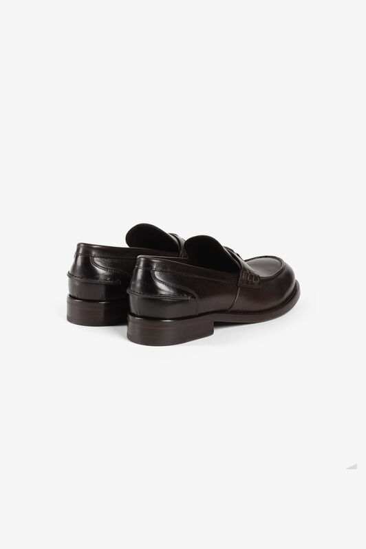 RC Logo-plaque leather loafers Dark brown RRS033-PZA84