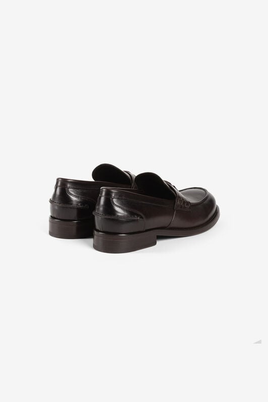 RC Logo-plaque leather loafers RC Logo-plaque leather loafers Dark brown RRS033-PZA84