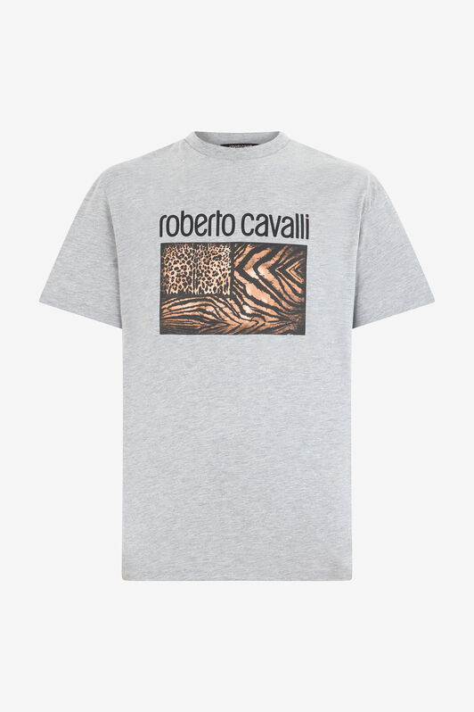 RC T-Shirt Avec Imprimé Animalier Et Logo Gris OOT60G-JD060