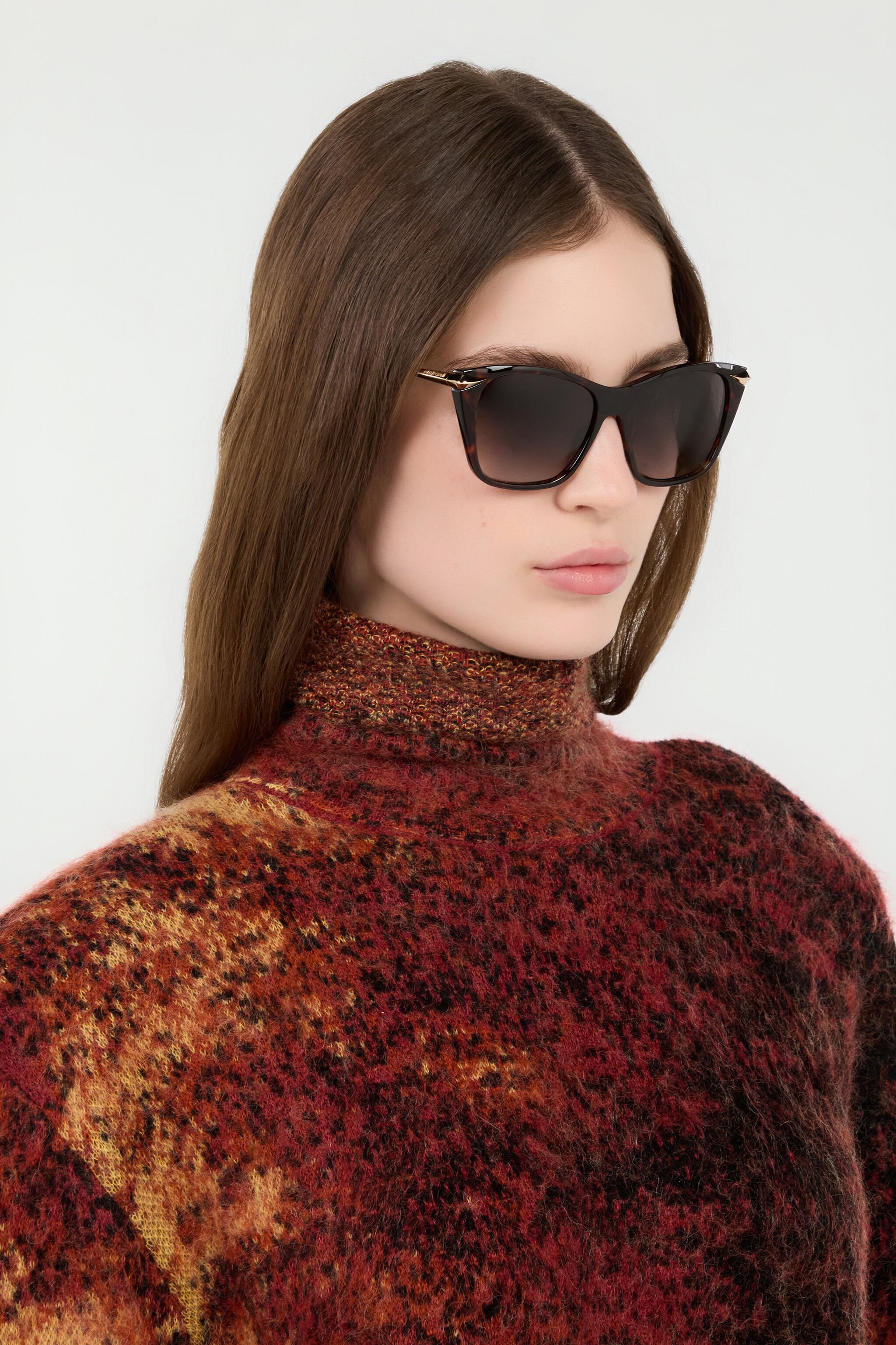 RC Sunglasses with acetate front combined with metal temples RC Sunglasses with acetate front combined with metal temples SHINY DARK HAVANA VALD04-ID241