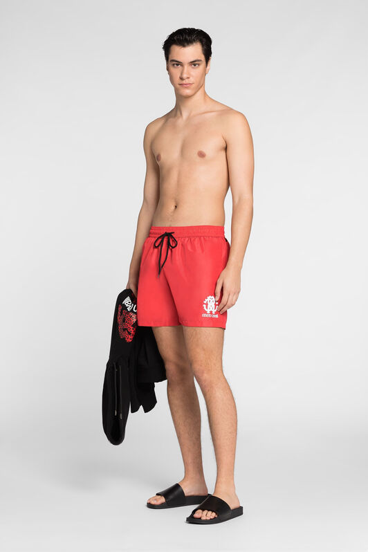 RC RC Monogram-Print Swim Shorts Red JSH00A-SB001