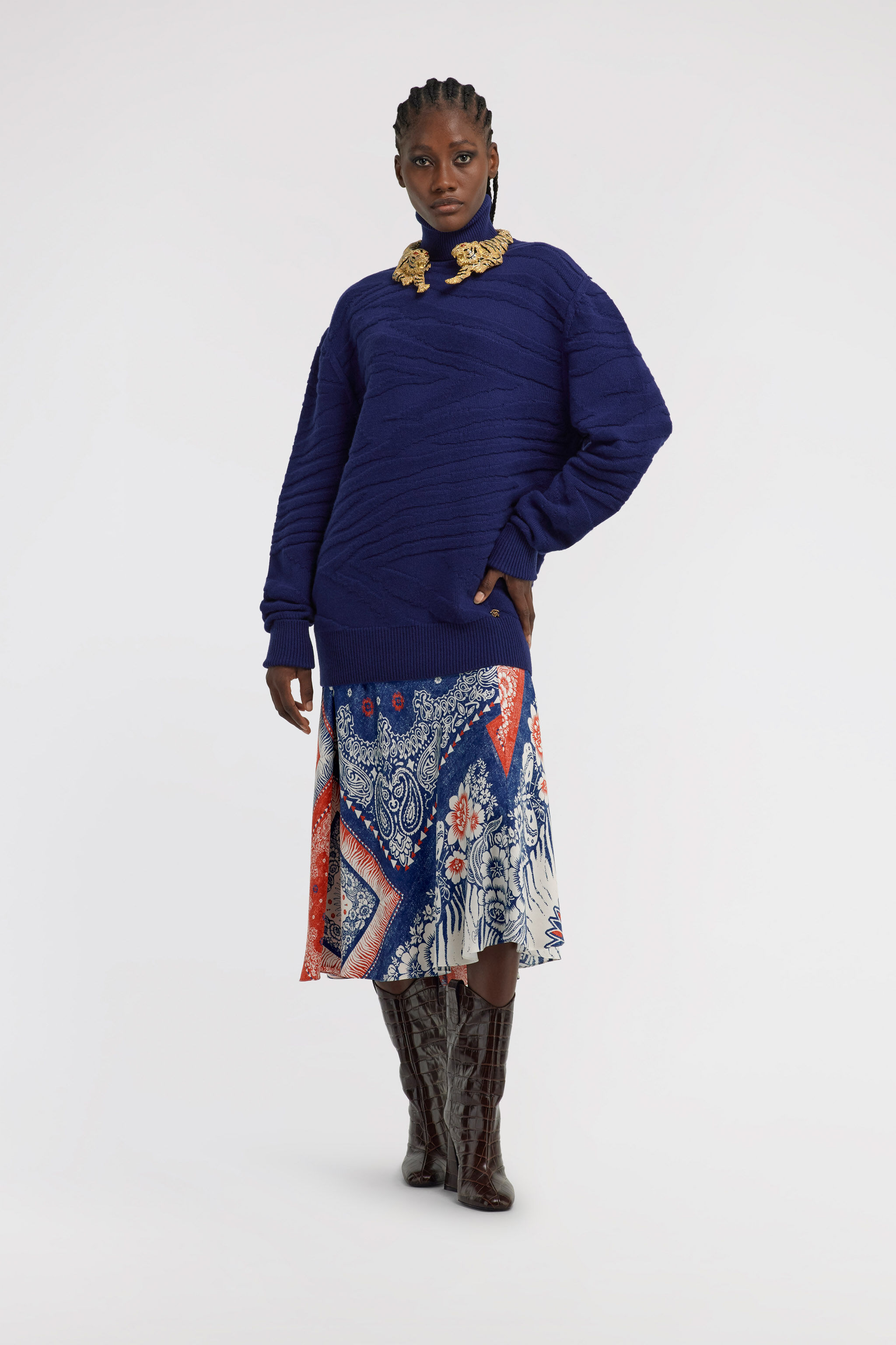 RC Turtleneck Sweater Azul oscuro TKM622-MQ001