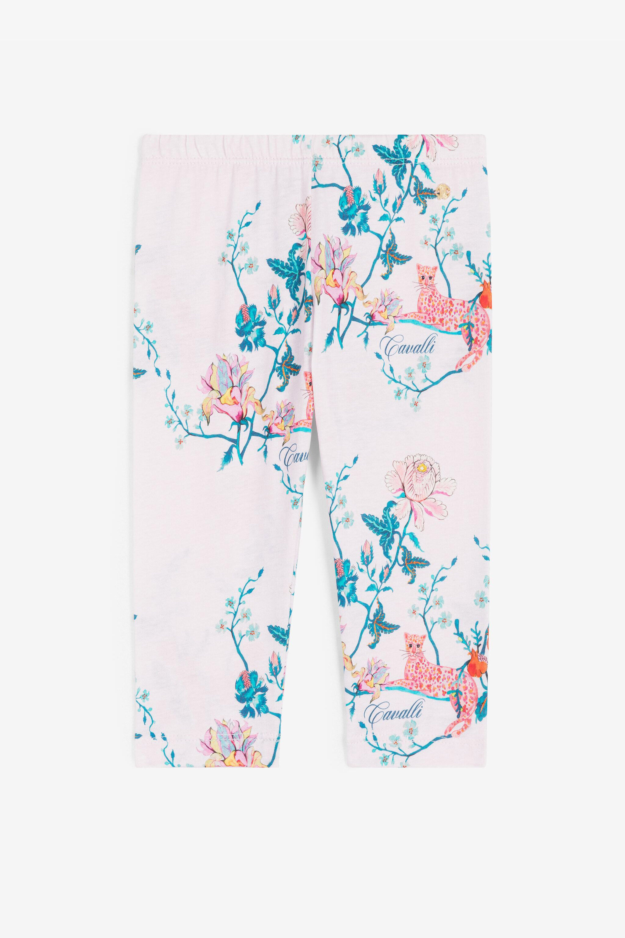 JU Leopard And Flower-Print Cotton Leggings Rosa RJT201-JFG81