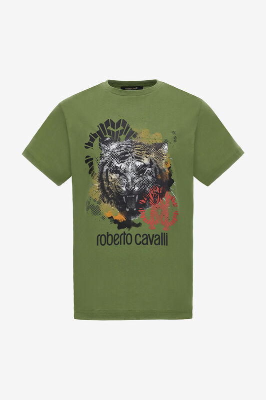 RC T-shirt with Jaguar logo and print Green NOT60A-JD060