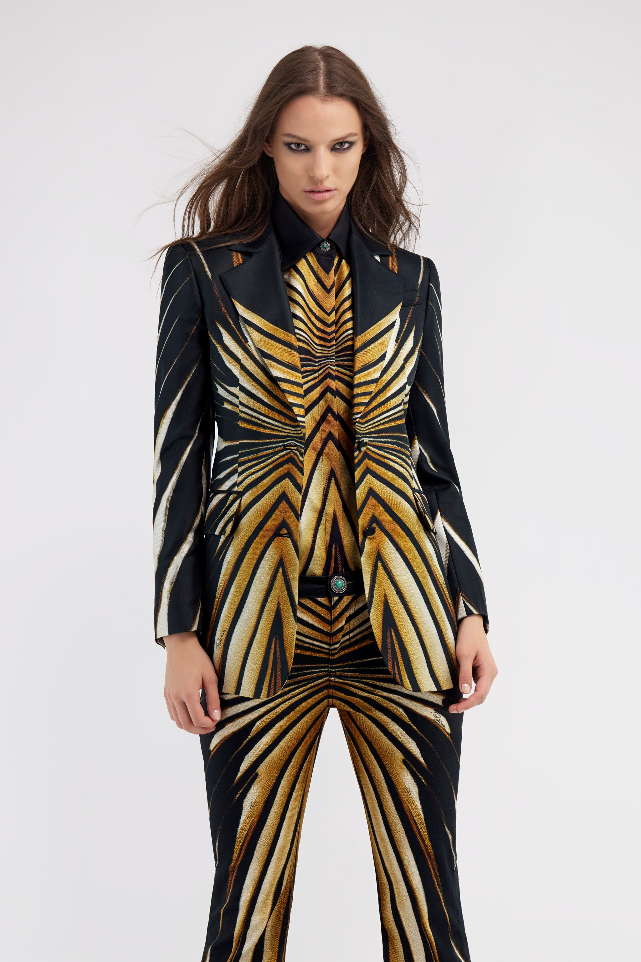 RC Einreiher-Blazer mit Ray of Gold-Druck Gold RWT405-4QI12