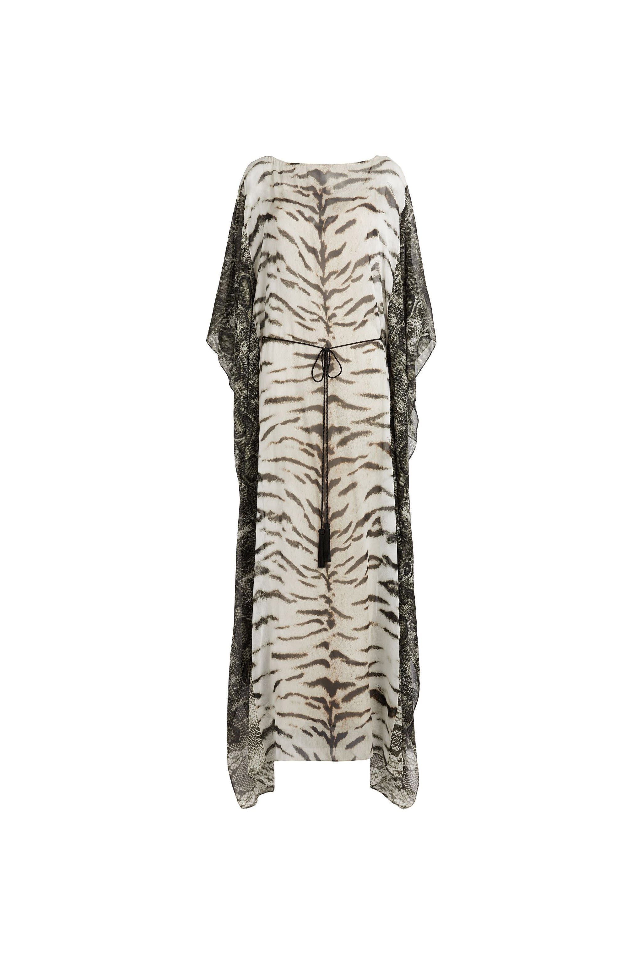 RC Zebra-print maxi dress Black/White MQT914-GFA39