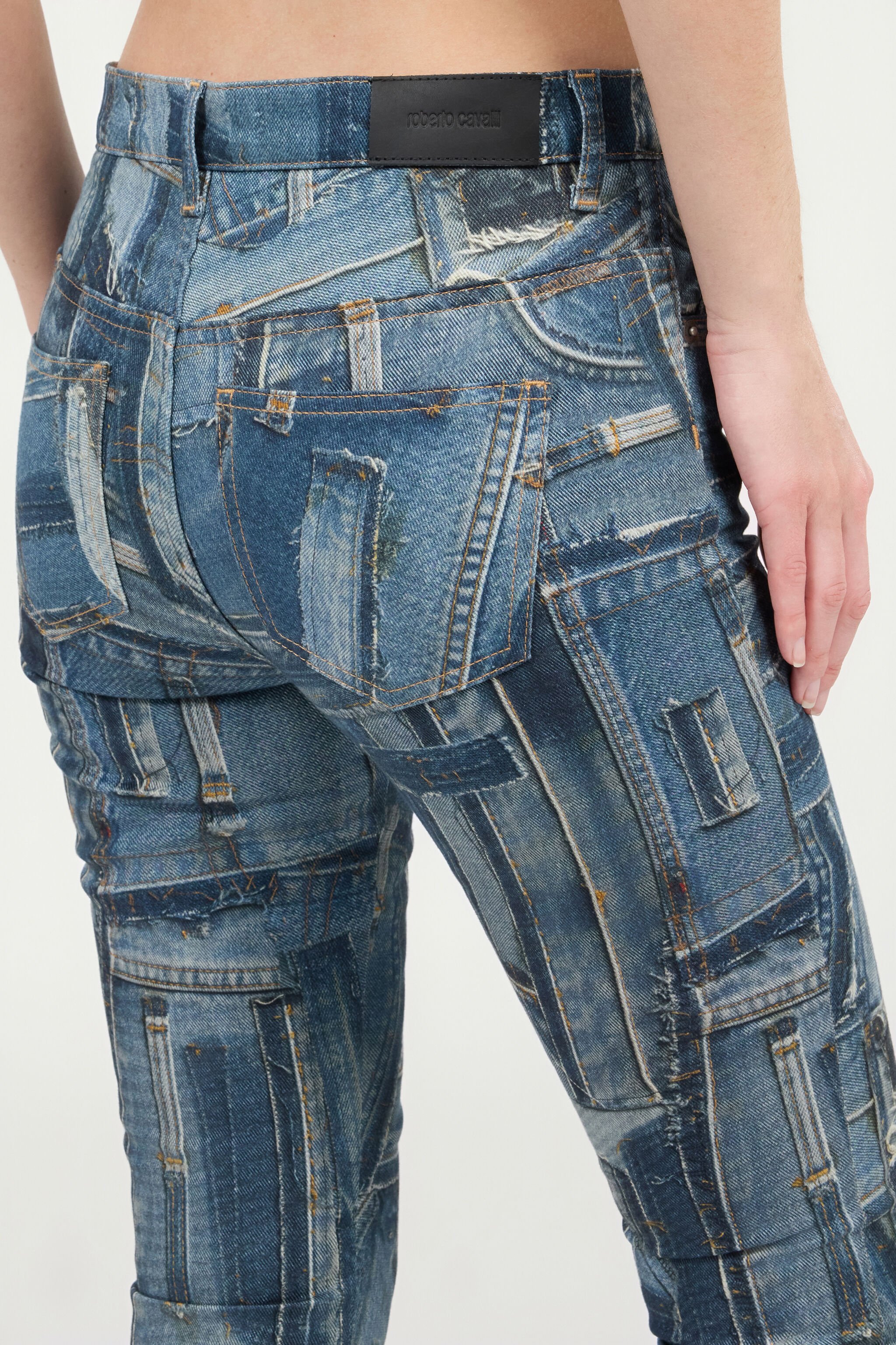 RC Jean skinny Collection capsule Patchwork Bleu UWJ252-DS001