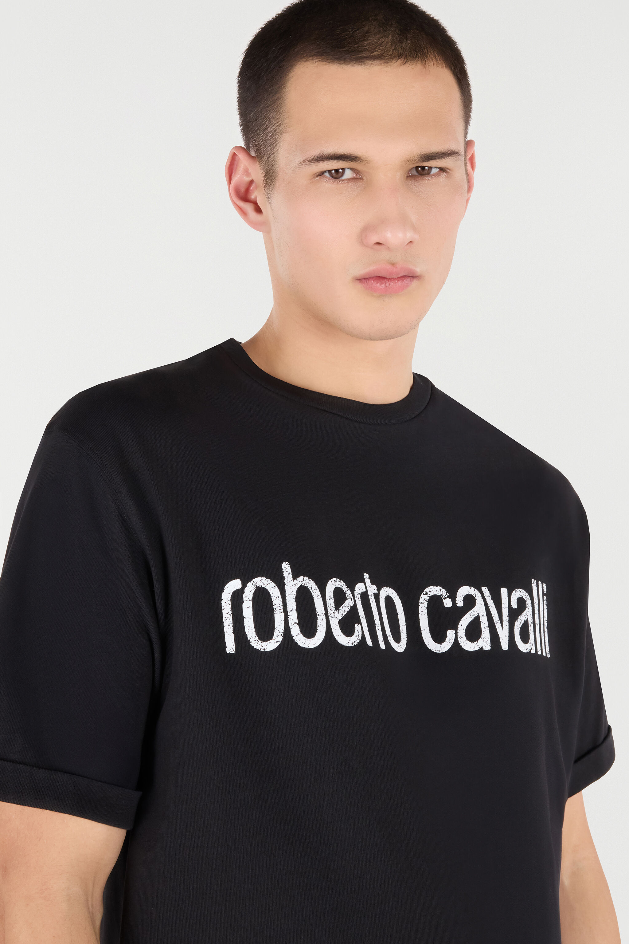 RC T-Shirt With Used Logo Black POT62A-JD060