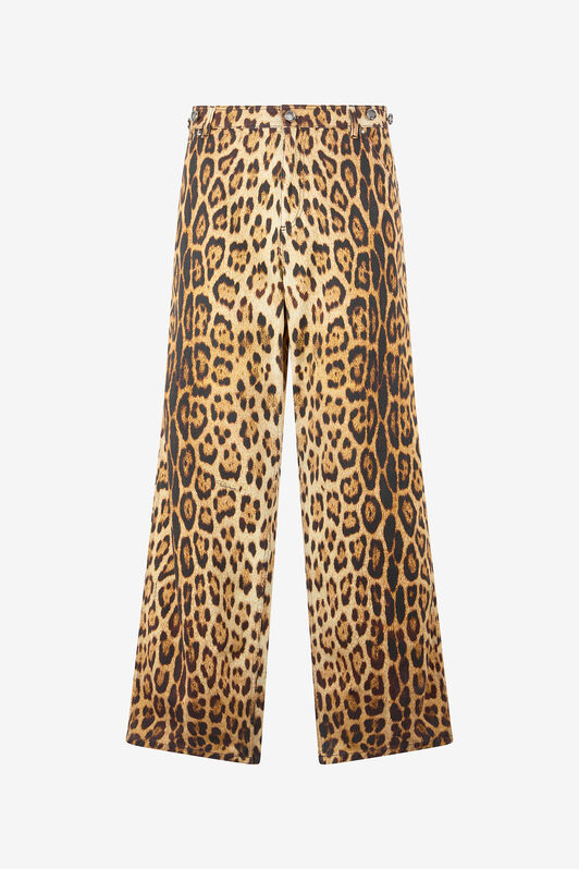 RC Jeans with All-Over Leopard Skin Print Brown VRJ232-4NP73