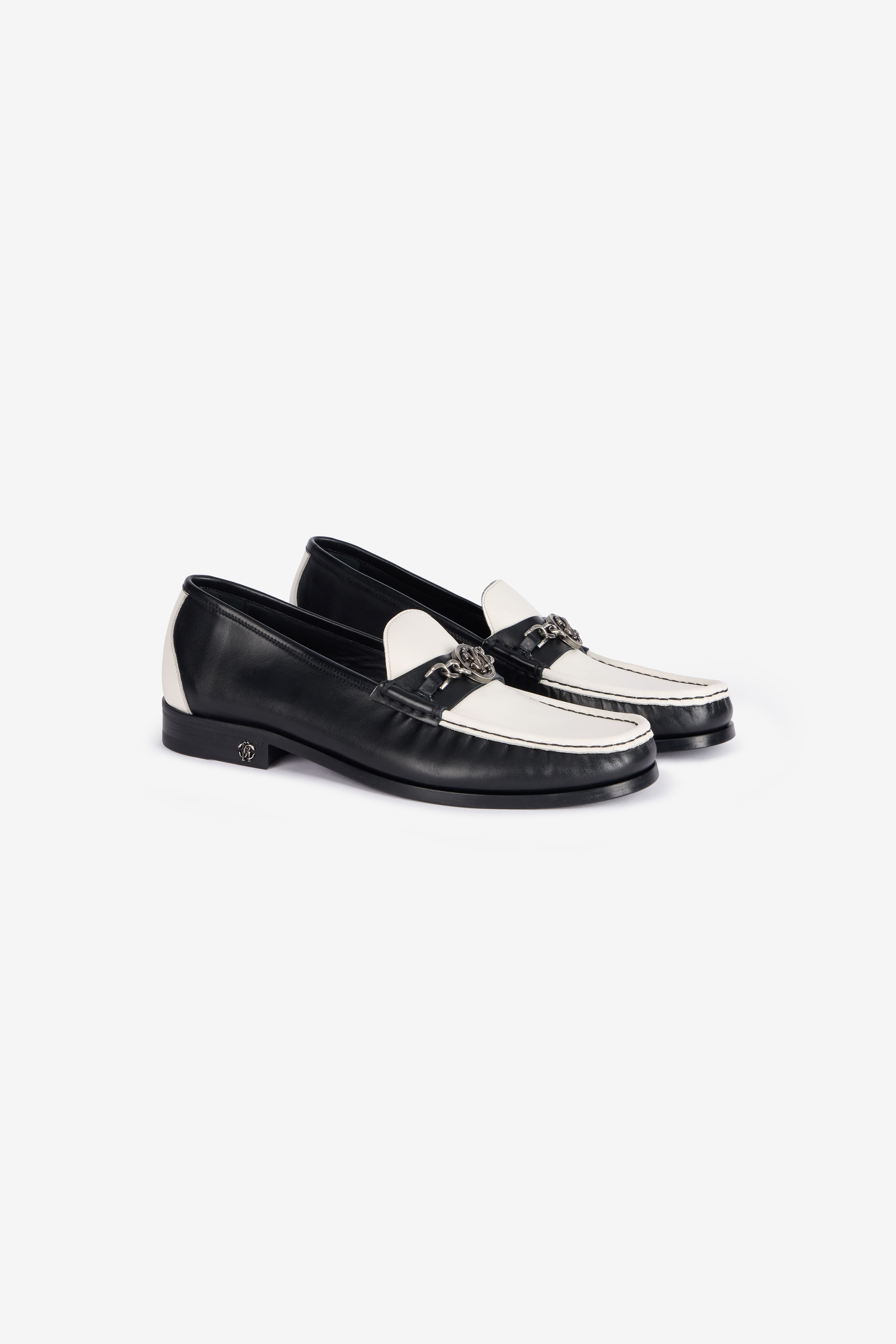 RC Two-Tone Loafers With Mirror Snake Monogram Nero/Bianco URS014-PZ590